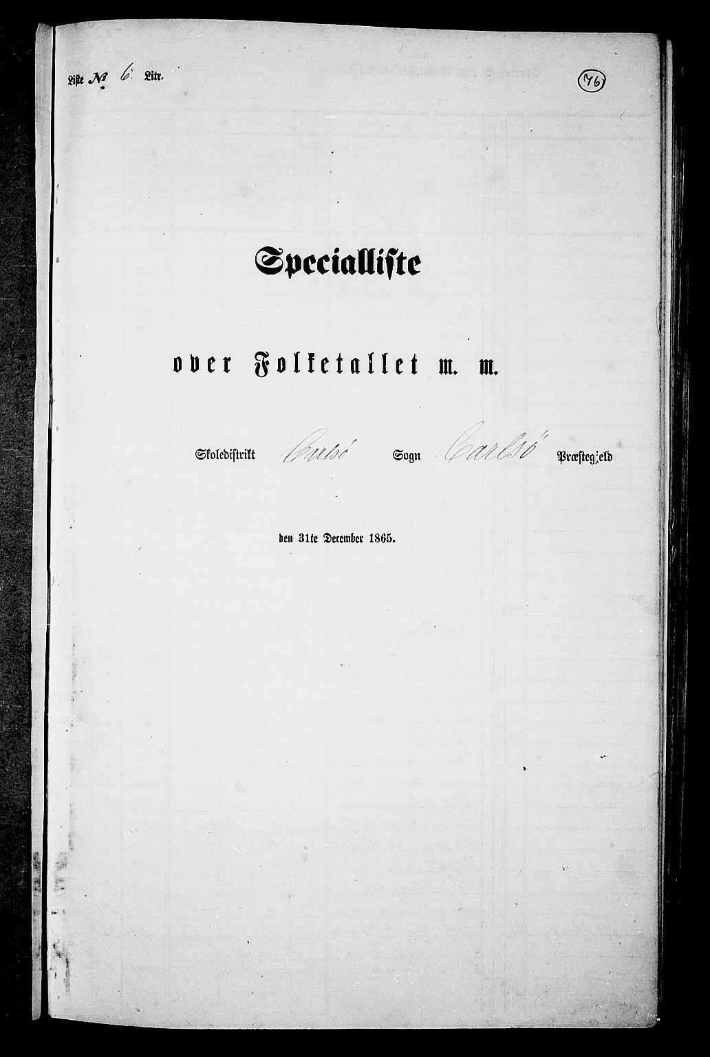RA, Folketelling 1865 for 1936P Karlsøy prestegjeld, 1865, s. 76