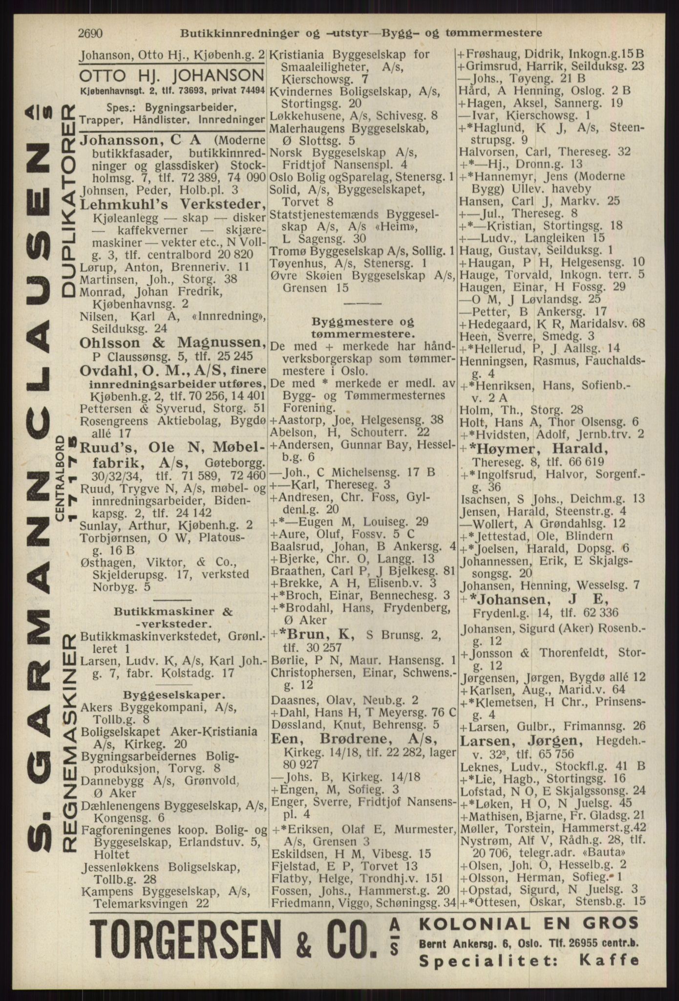 Kristiania/Oslo adressebok, PUBL/-, 1939, s. 2690
