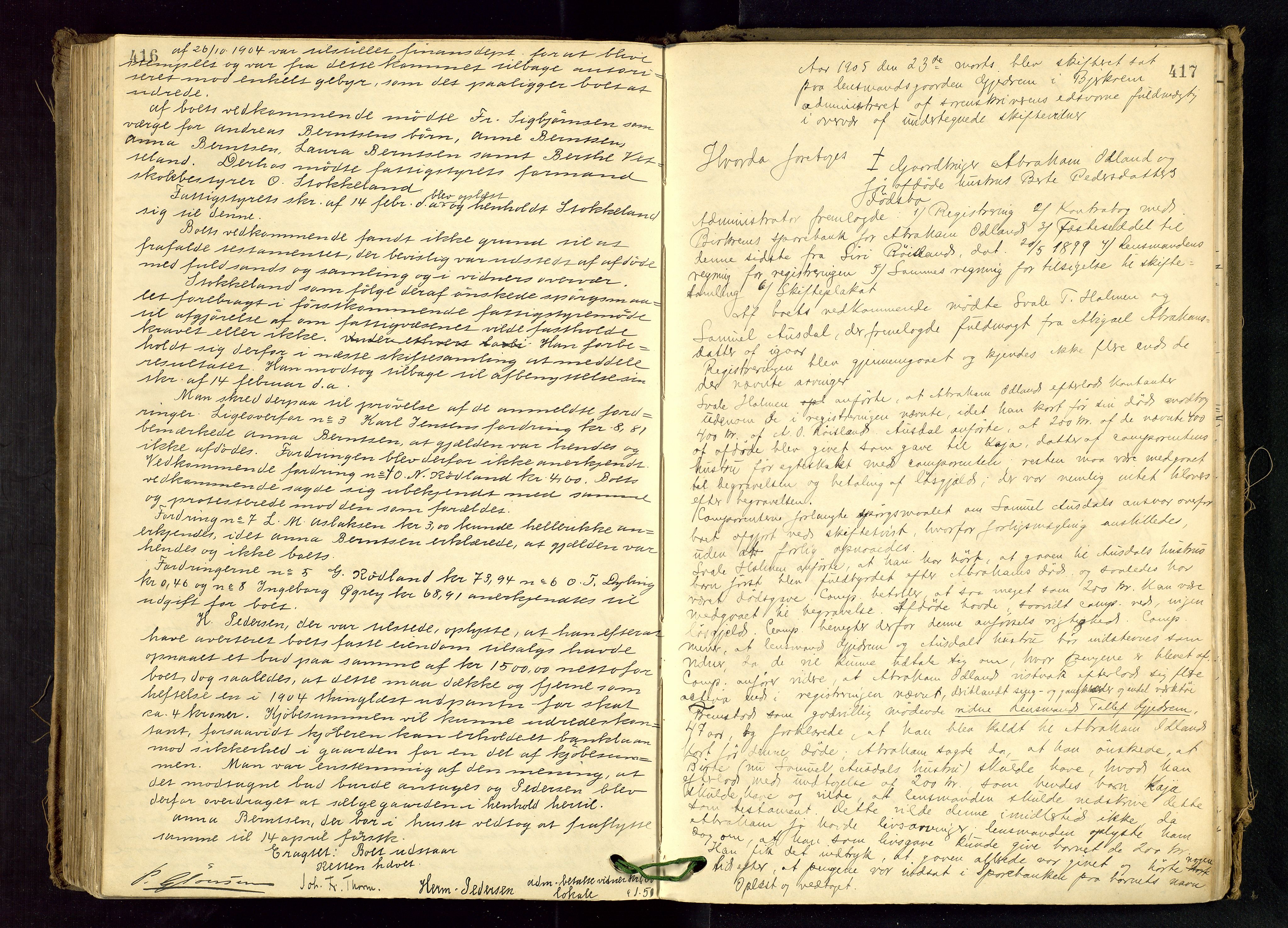 Dalane sorenskriveri, AV/SAST-A-100309/001/5/500/500BB/L0004: SKIFTEPROTOKOLL, 1899-1906, s. 416-417