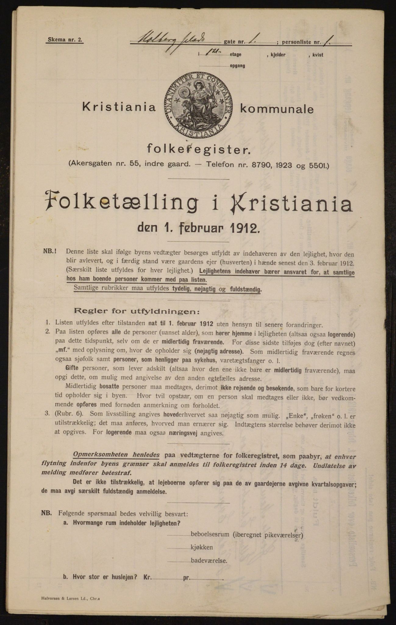 OBA, Kommunal folketelling 1.2.1912 for Kristiania, 1912, s. 40922