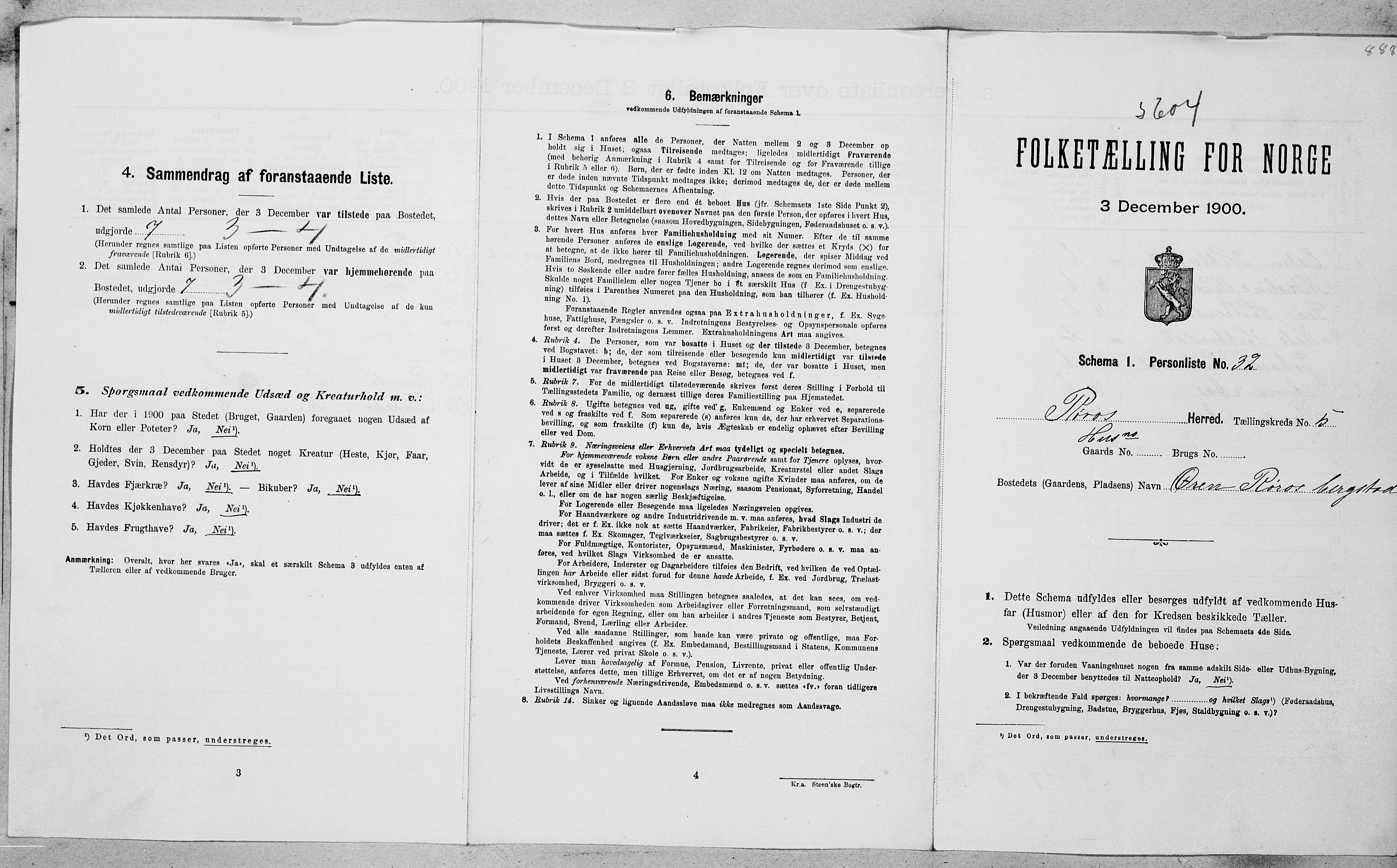 SAT, Folketelling 1900 for 1640 Røros herred, 1900, s. 726