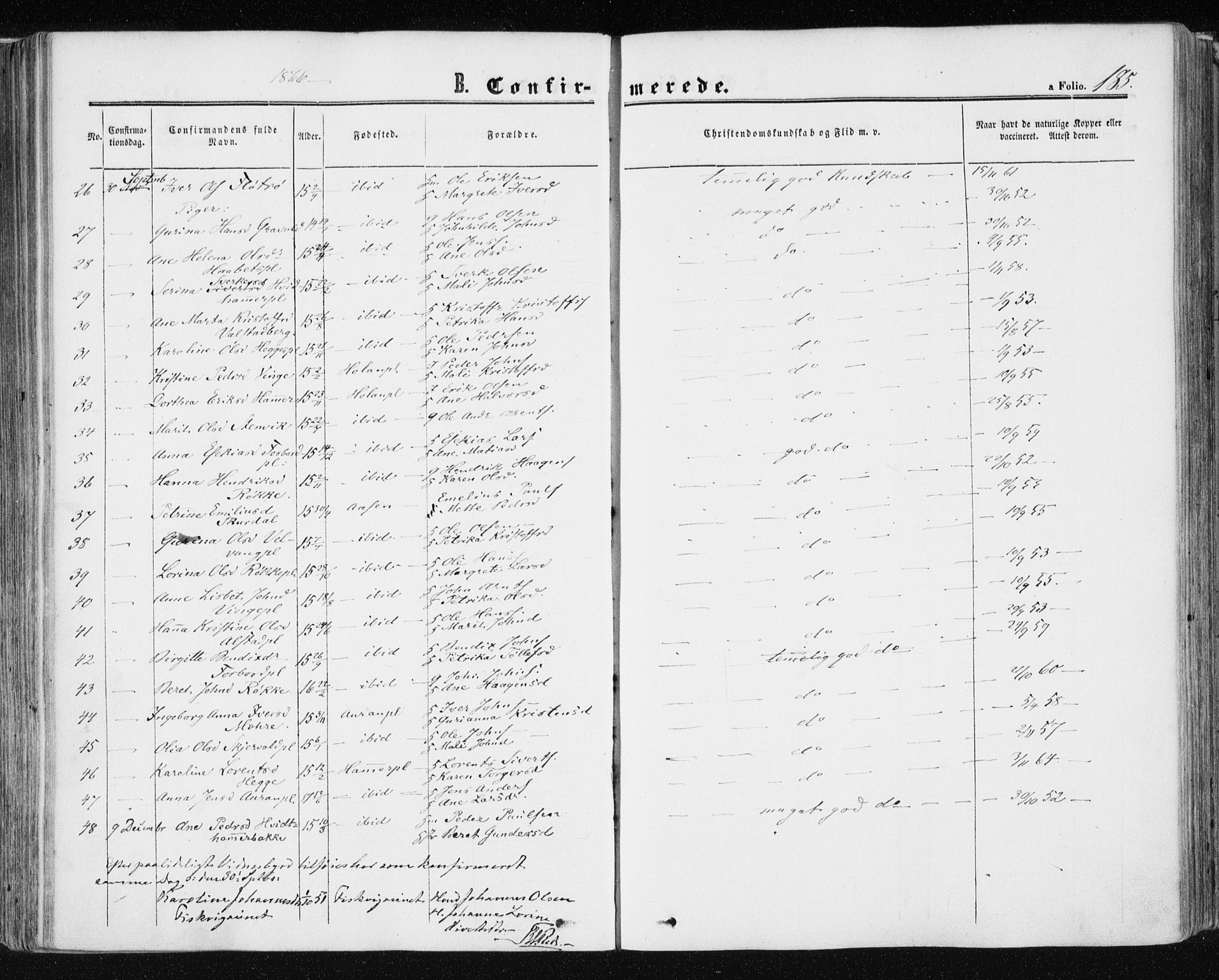 Ministerialprotokoller, klokkerbøker og fødselsregistre - Nord-Trøndelag, AV/SAT-A-1458/709/L0075: Ministerialbok nr. 709A15, 1859-1870, s. 185