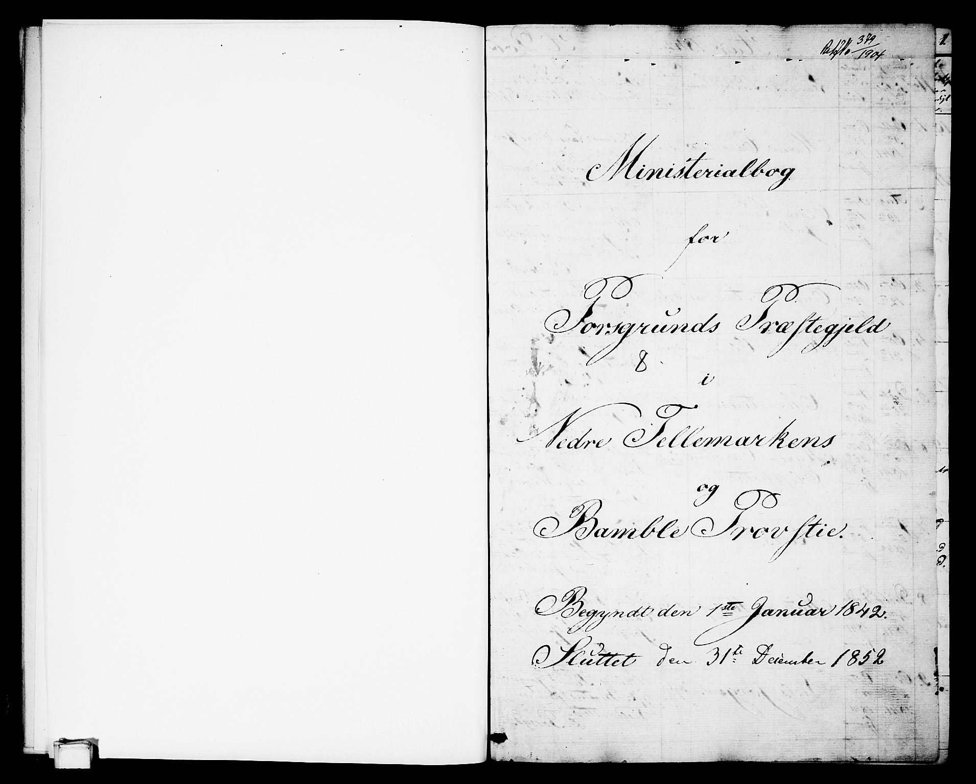 Porsgrunn kirkebøker , SAKO/A-104/G/Gb/L0003: Klokkerbok nr. II 3, 1841-1852