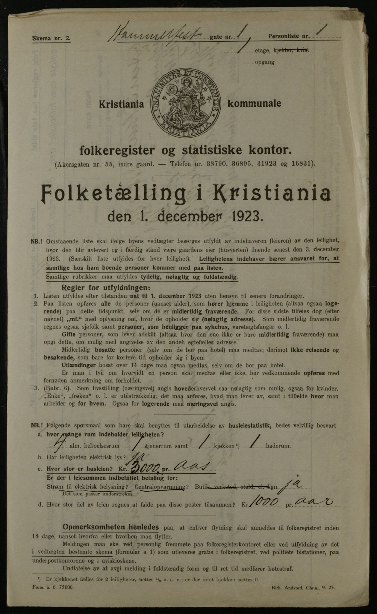 OBA, Kommunal folketelling 1.12.1923 for Kristiania, 1923, s. 38322