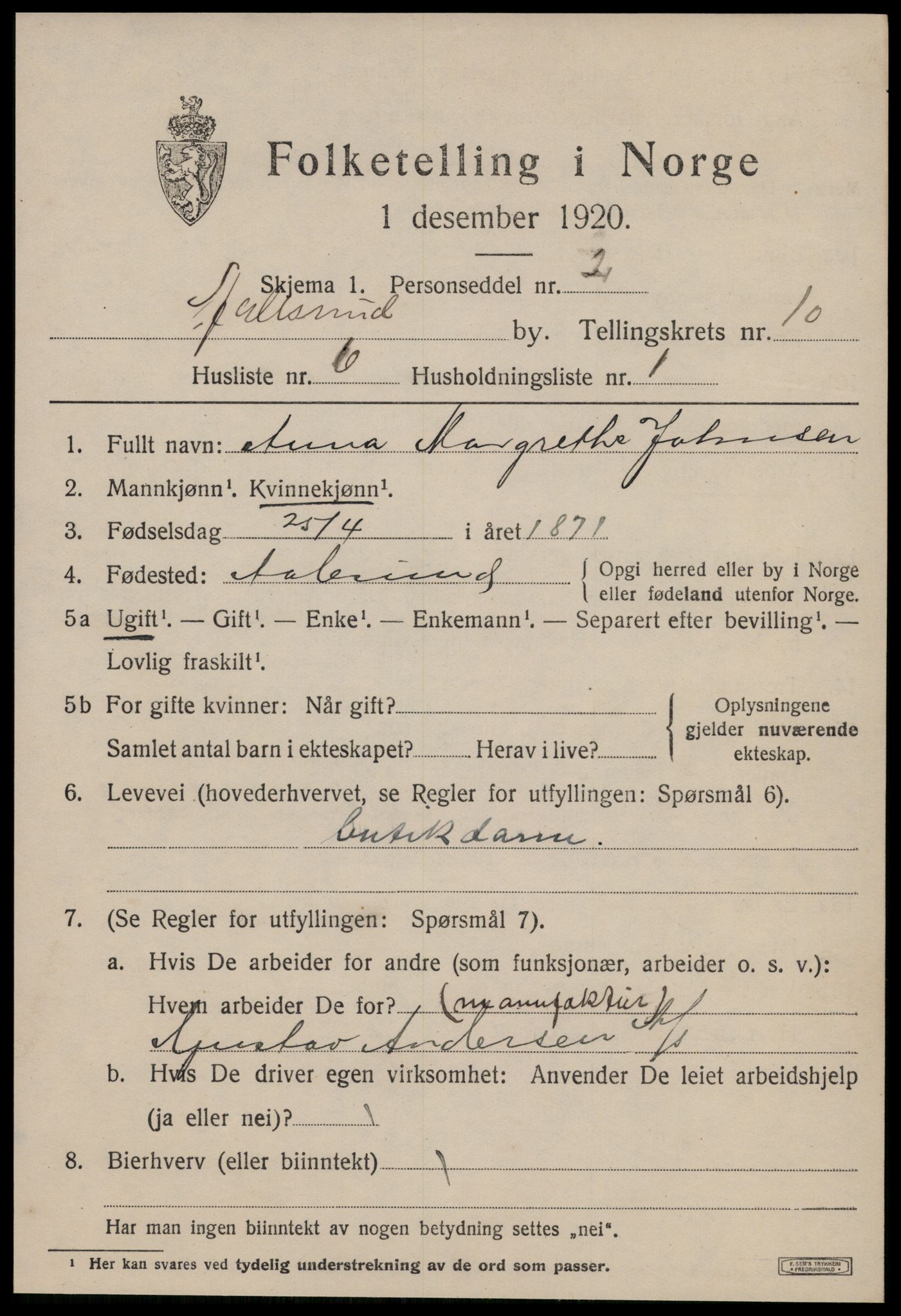 SAT, Folketelling 1920 for 1501 Ålesund kjøpstad, 1920, s. 23992