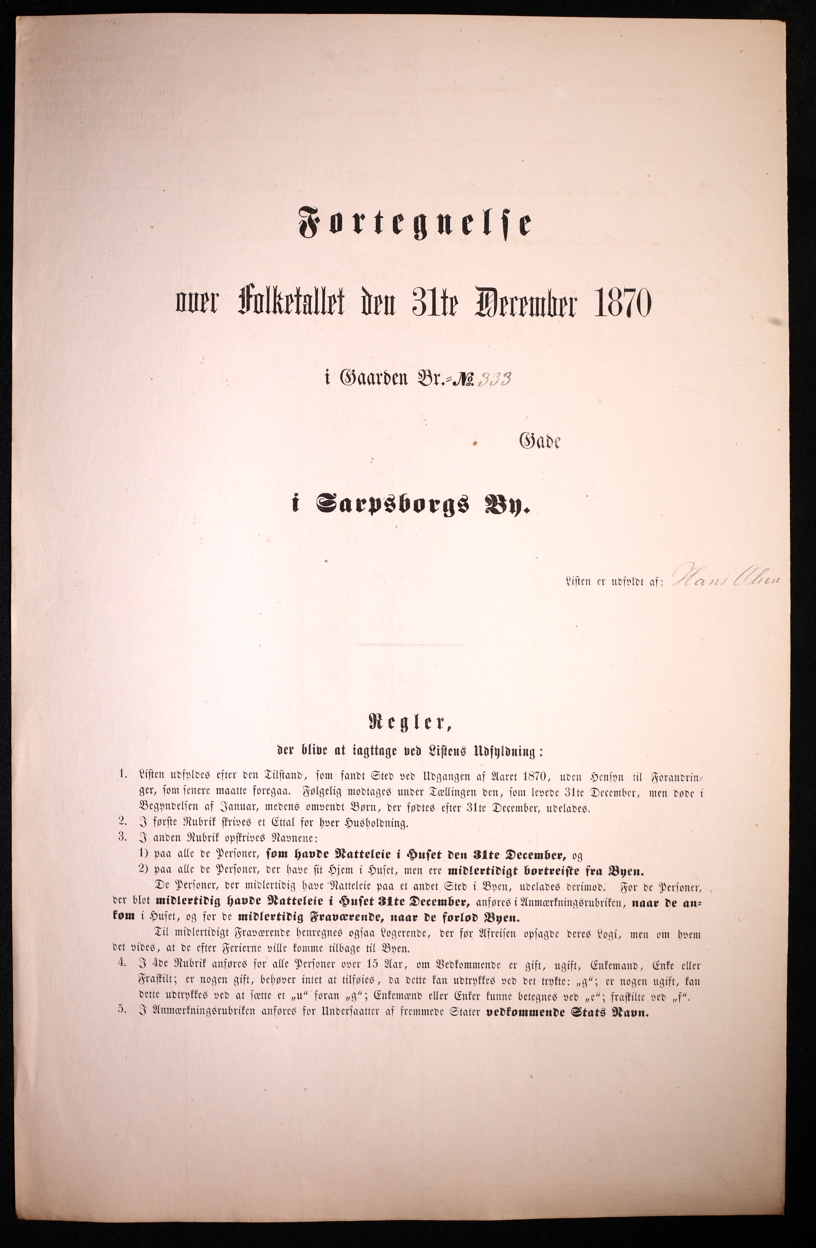 RA, Folketelling 1870 for 0102 Sarpsborg kjøpstad, 1870, s. 245