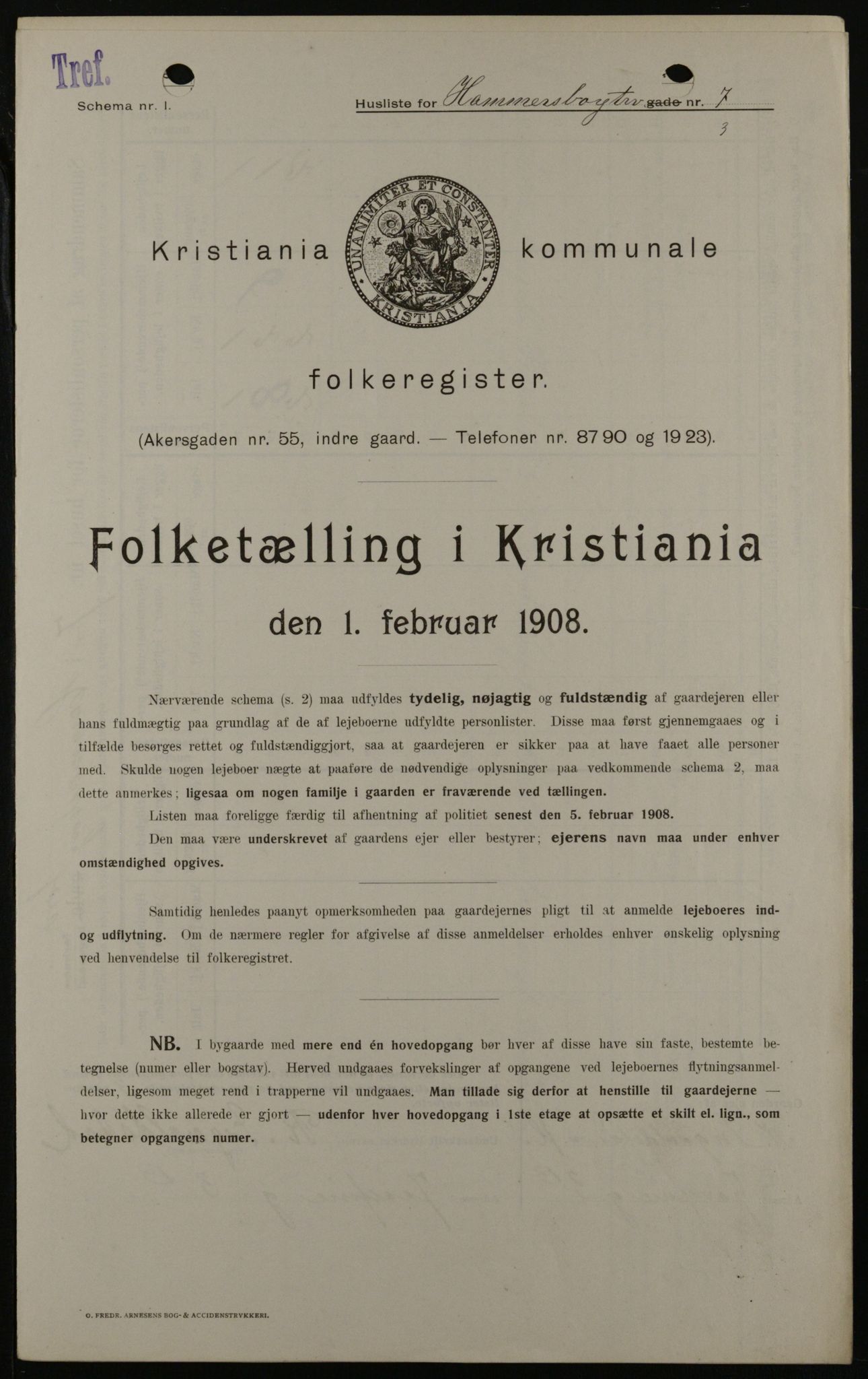 OBA, Kommunal folketelling 1.2.1908 for Kristiania kjøpstad, 1908, s. 31102