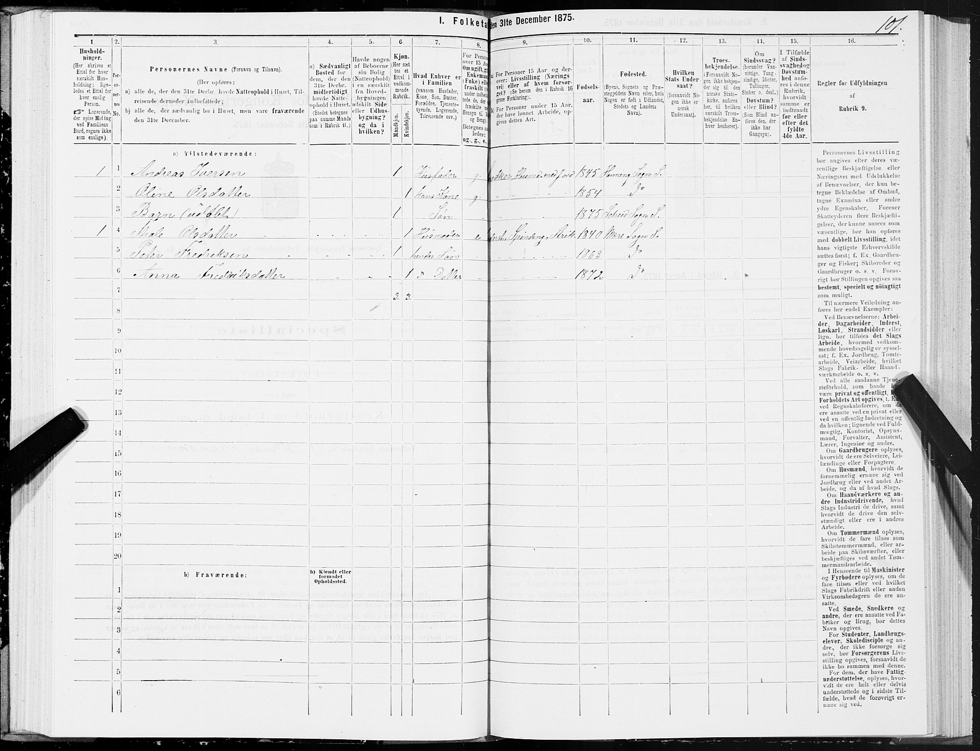 SAT, Folketelling 1875 for 1731P Sparbu prestegjeld, 1875, s. 3101