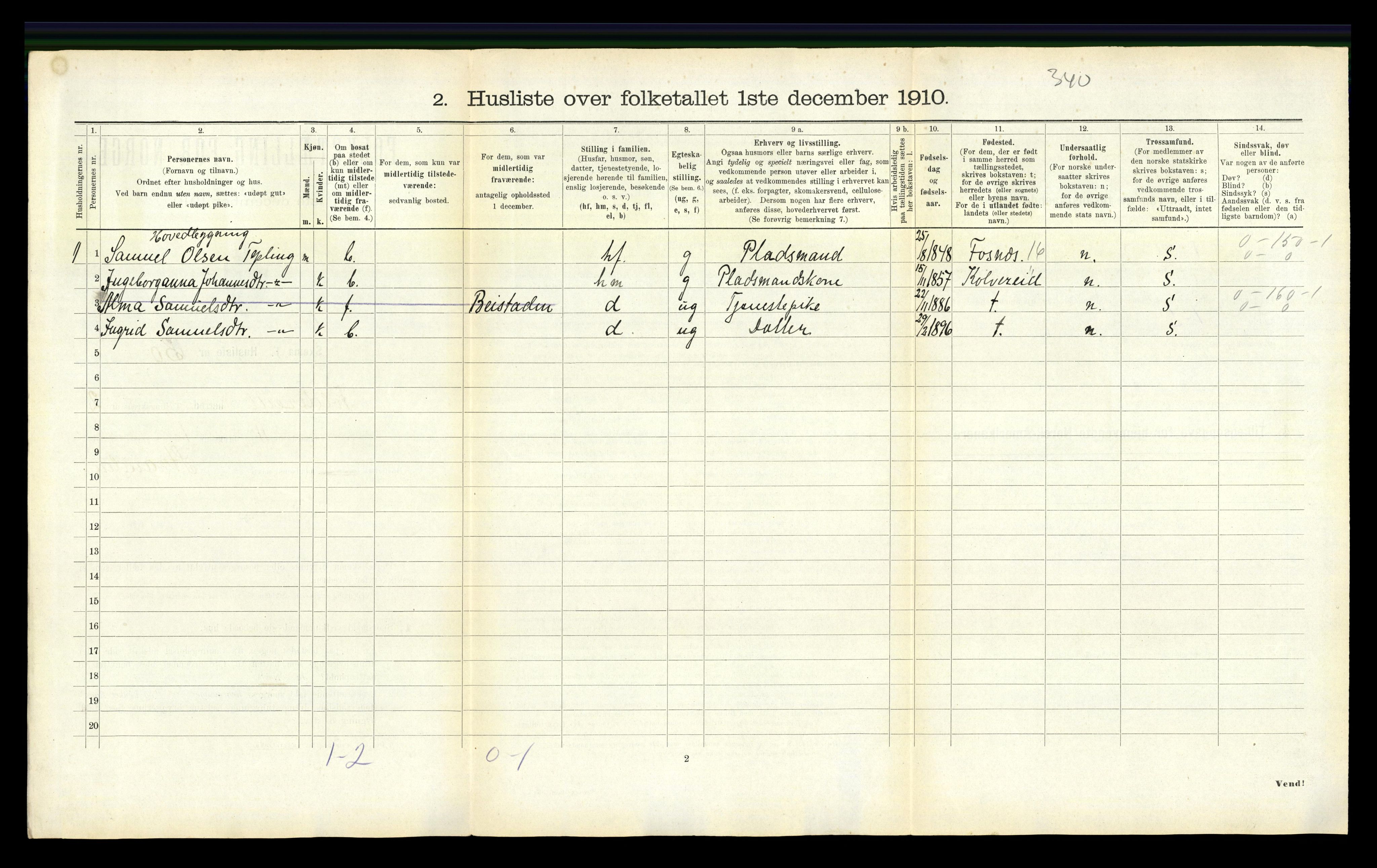 RA, Folketelling 1910 for 1753 Foldereid herred, 1910, s. 149