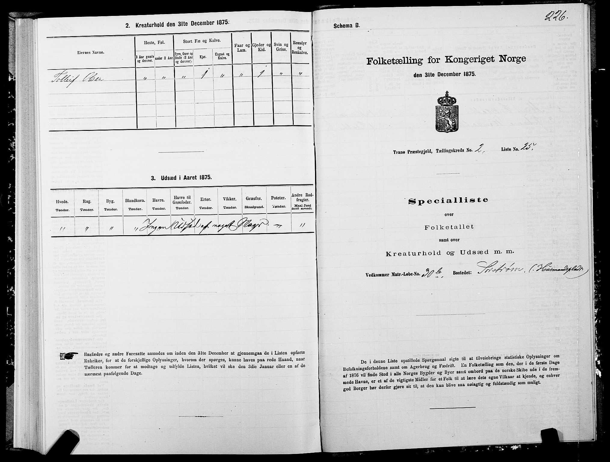 SATØ, Folketelling 1875 for 1927P Tranøy prestegjeld, 1875, s. 1226