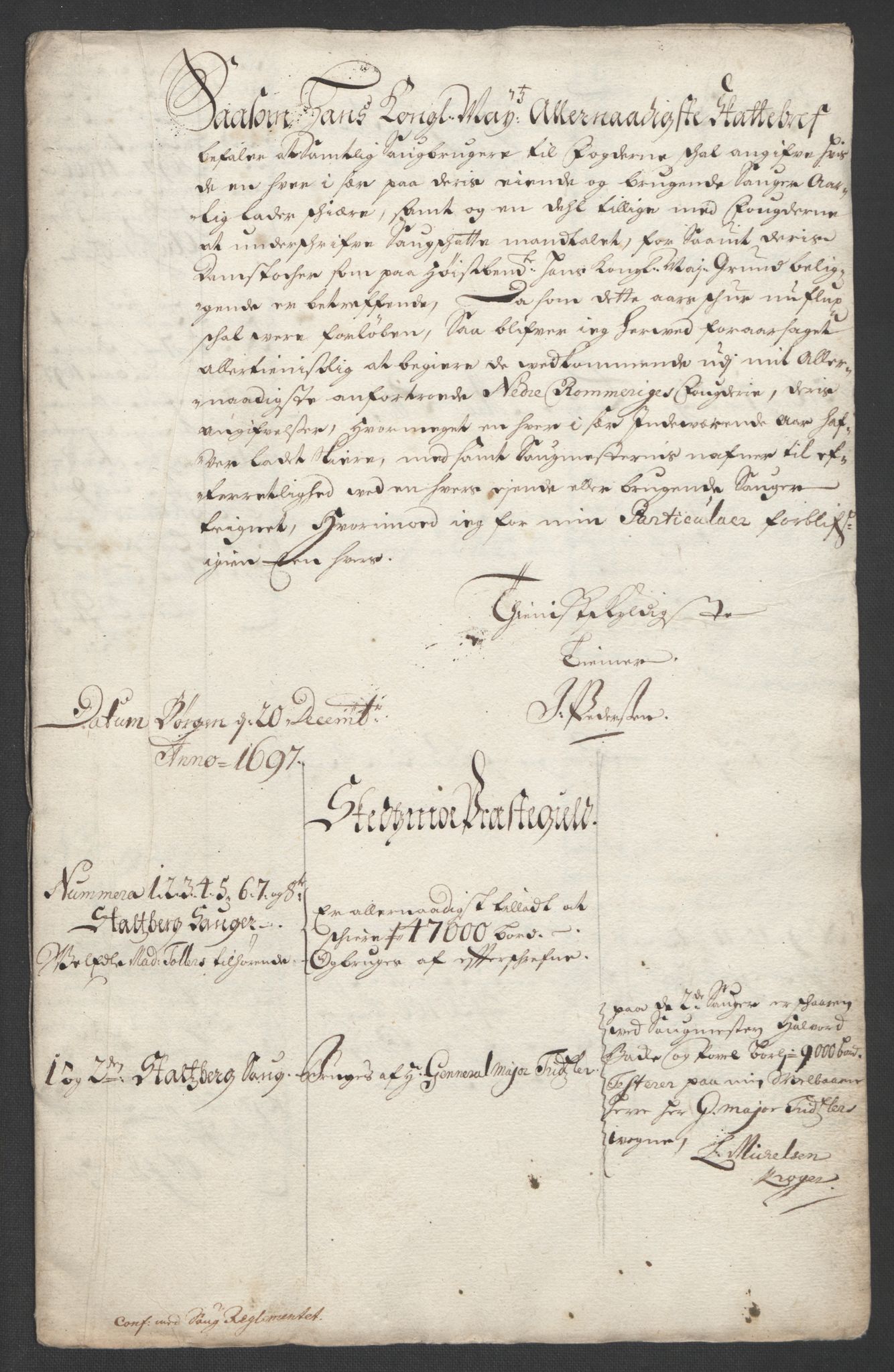 Rentekammeret inntil 1814, Reviderte regnskaper, Fogderegnskap, AV/RA-EA-4092/R11/L0580: Fogderegnskap Nedre Romerike, 1696-1697, s. 384