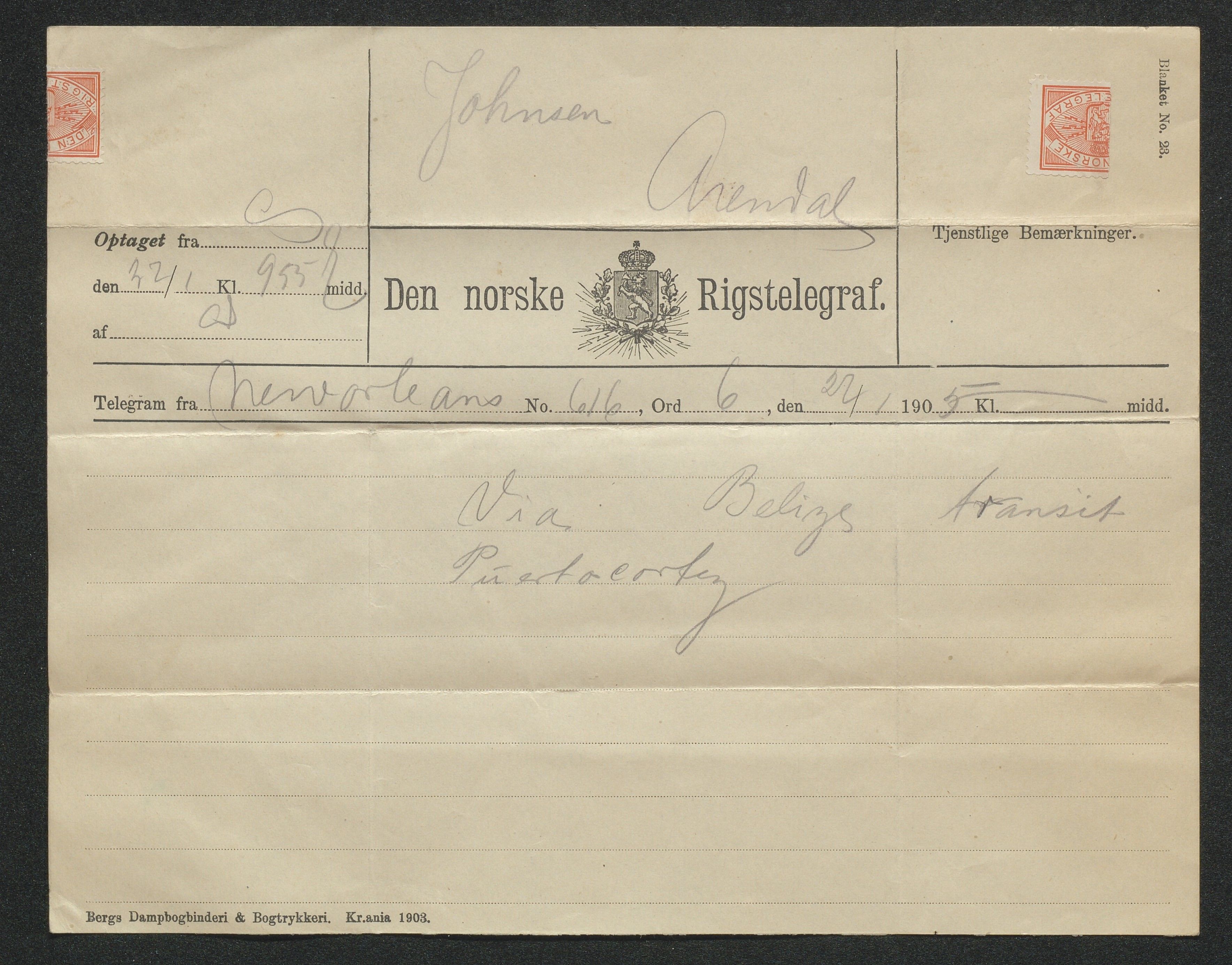 Arendals Dampskibsselskab (ADS), AAKS/PA-1716/1/15/L0018: Skipspapirer D/S Spero, 1898-1904