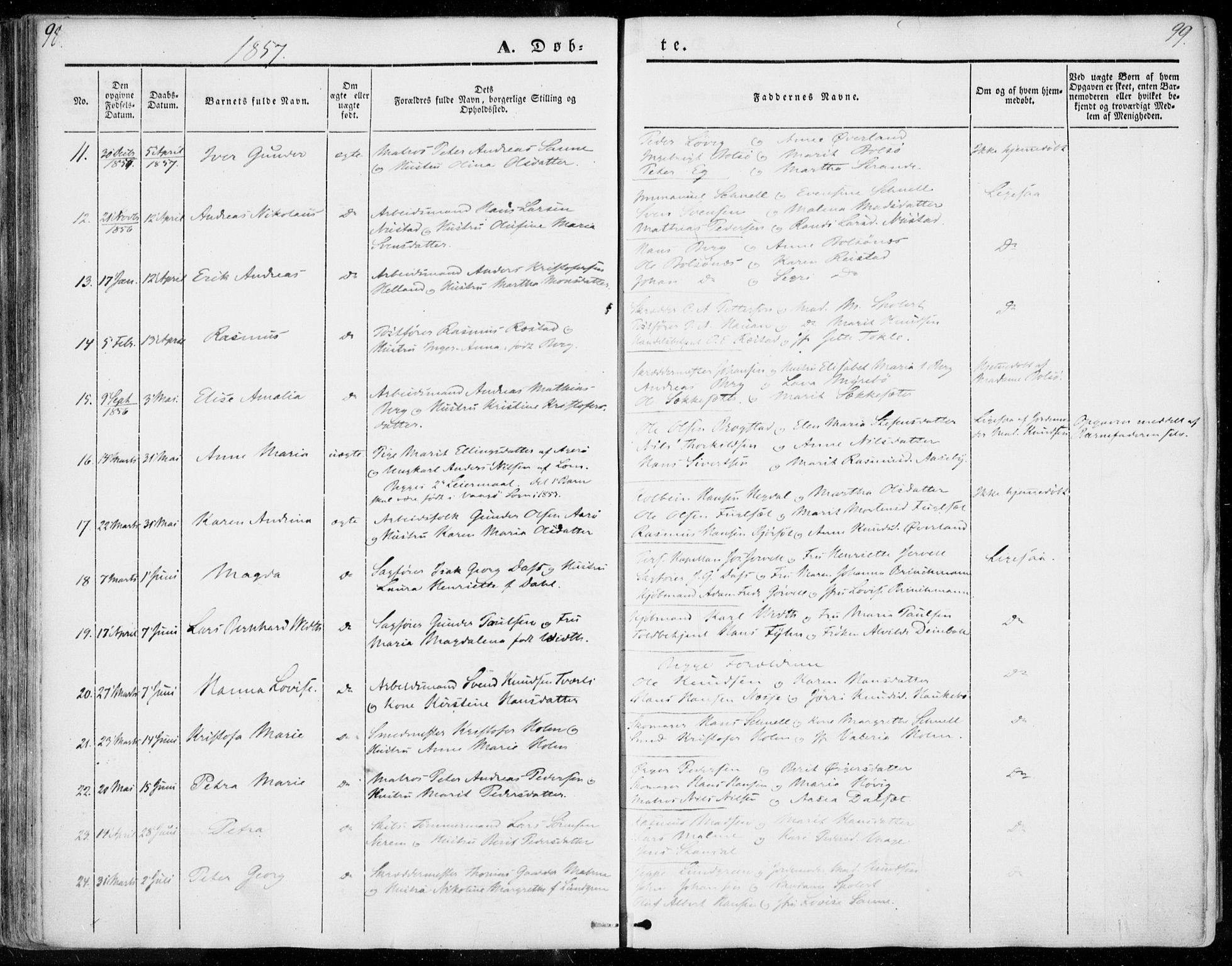 Ministerialprotokoller, klokkerbøker og fødselsregistre - Møre og Romsdal, AV/SAT-A-1454/558/L0689: Ministerialbok nr. 558A03, 1843-1872, s. 98-99