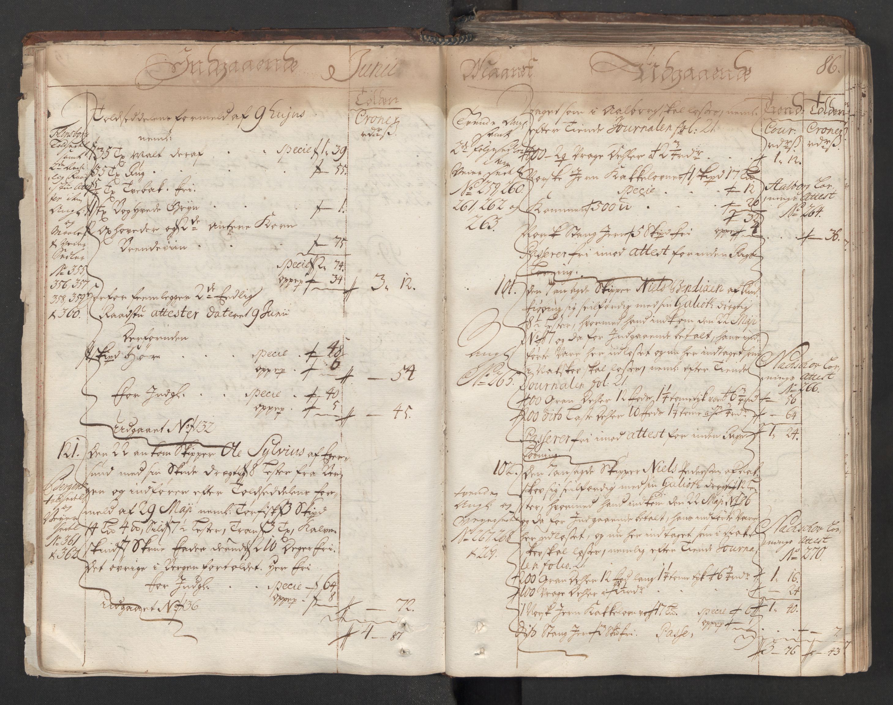 Generaltollkammeret, tollregnskaper, AV/RA-EA-5490/R06/L0012/0001: Tollregnskaper Kristiania / Hovedtollbok, 1731, s. 85b-86a