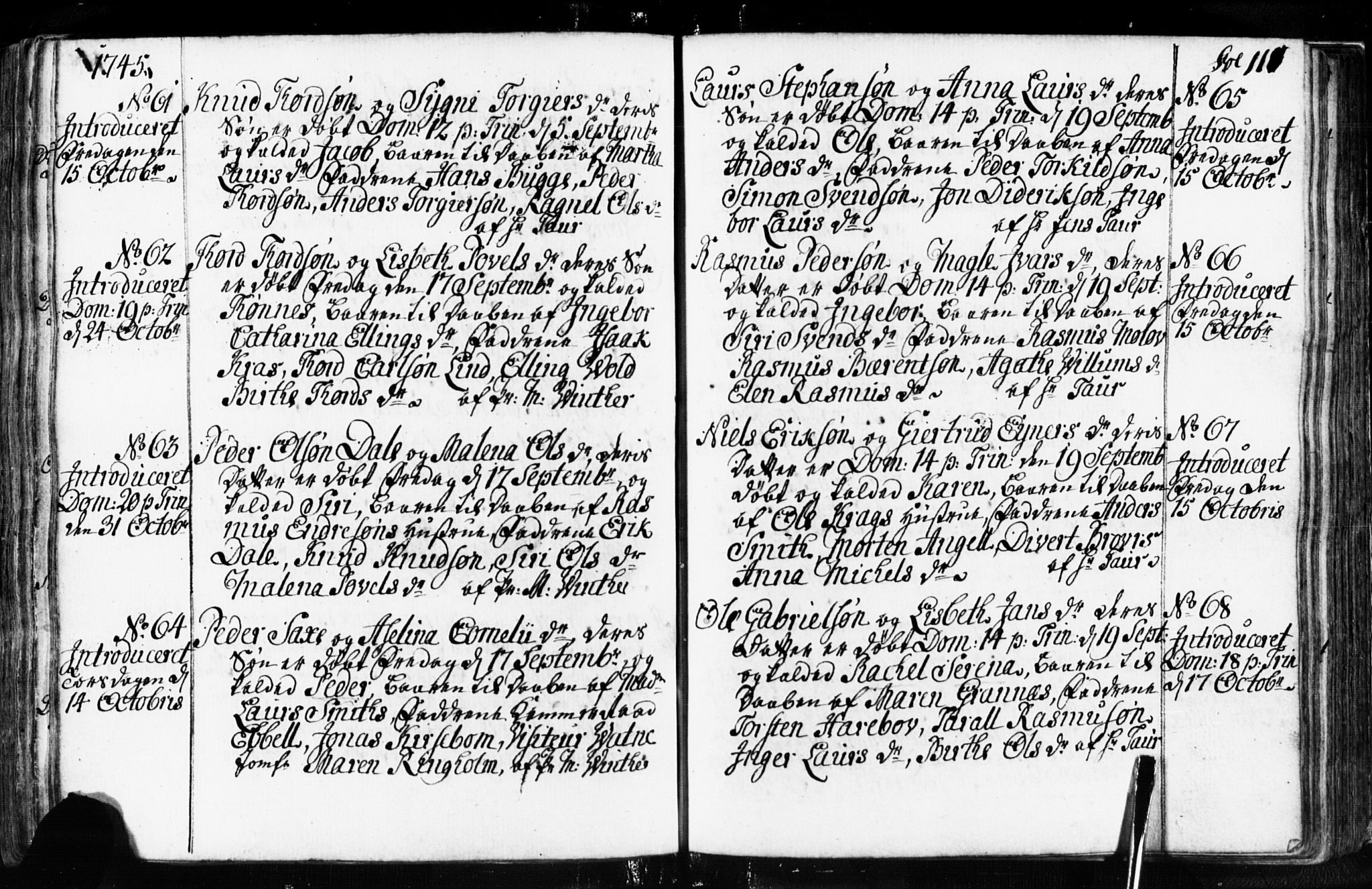 Domkirken sokneprestkontor, AV/SAST-A-101812/001/30/30BB/L0003: Klokkerbok nr. B 3, 1733-1751, s. 111
