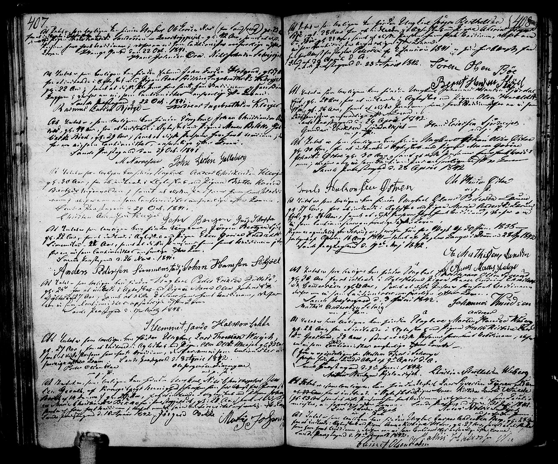 Sande Kirkebøker, AV/SAKO-A-53/F/Fa/L0002: Ministerialbok nr. 2, 1804-1814, s. 407-408
