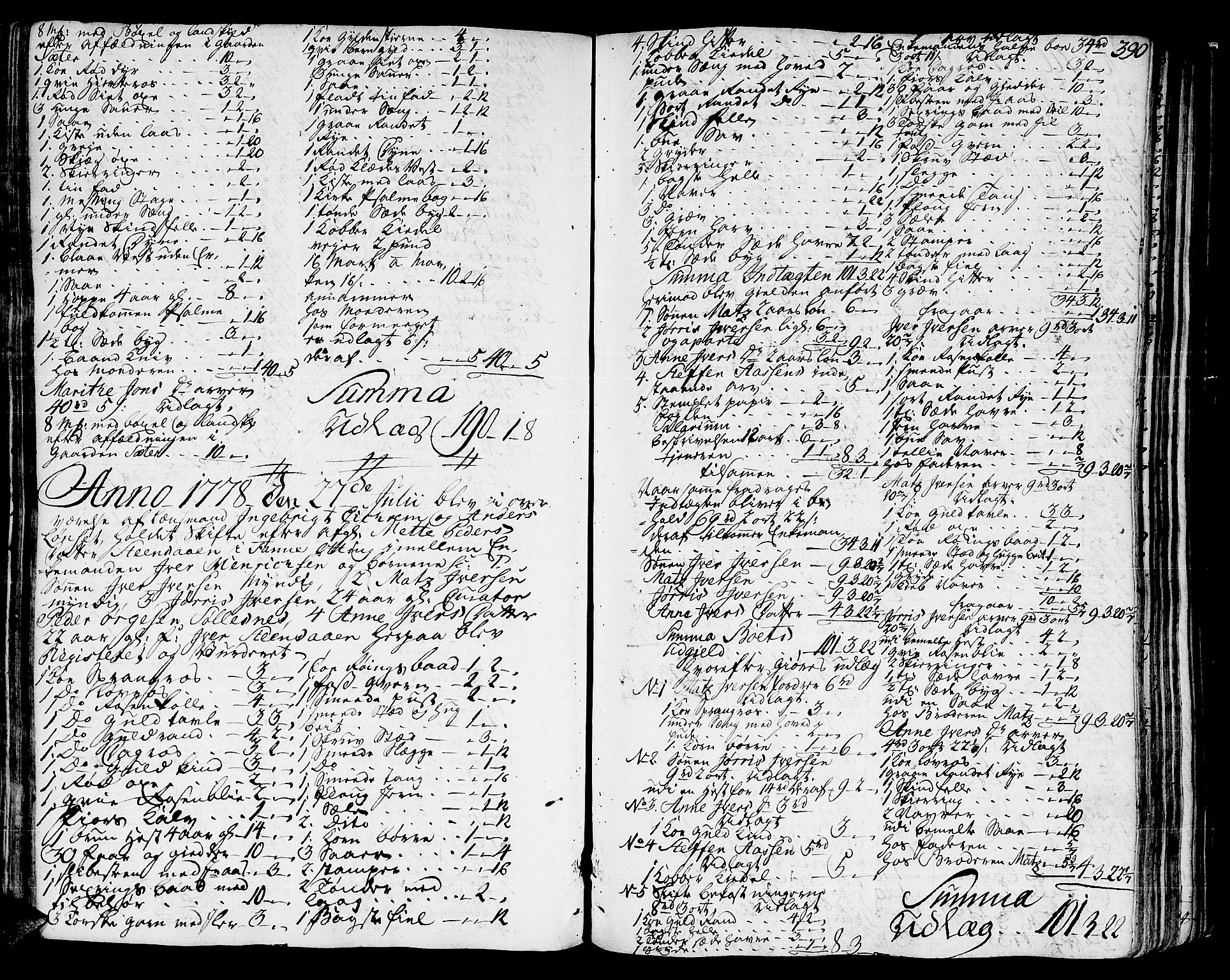 Romsdal sorenskriveri, SAT/A-4149/1/3/3A/L0010: Skifteprotokoll, 1774-1782, s. 389b-390a