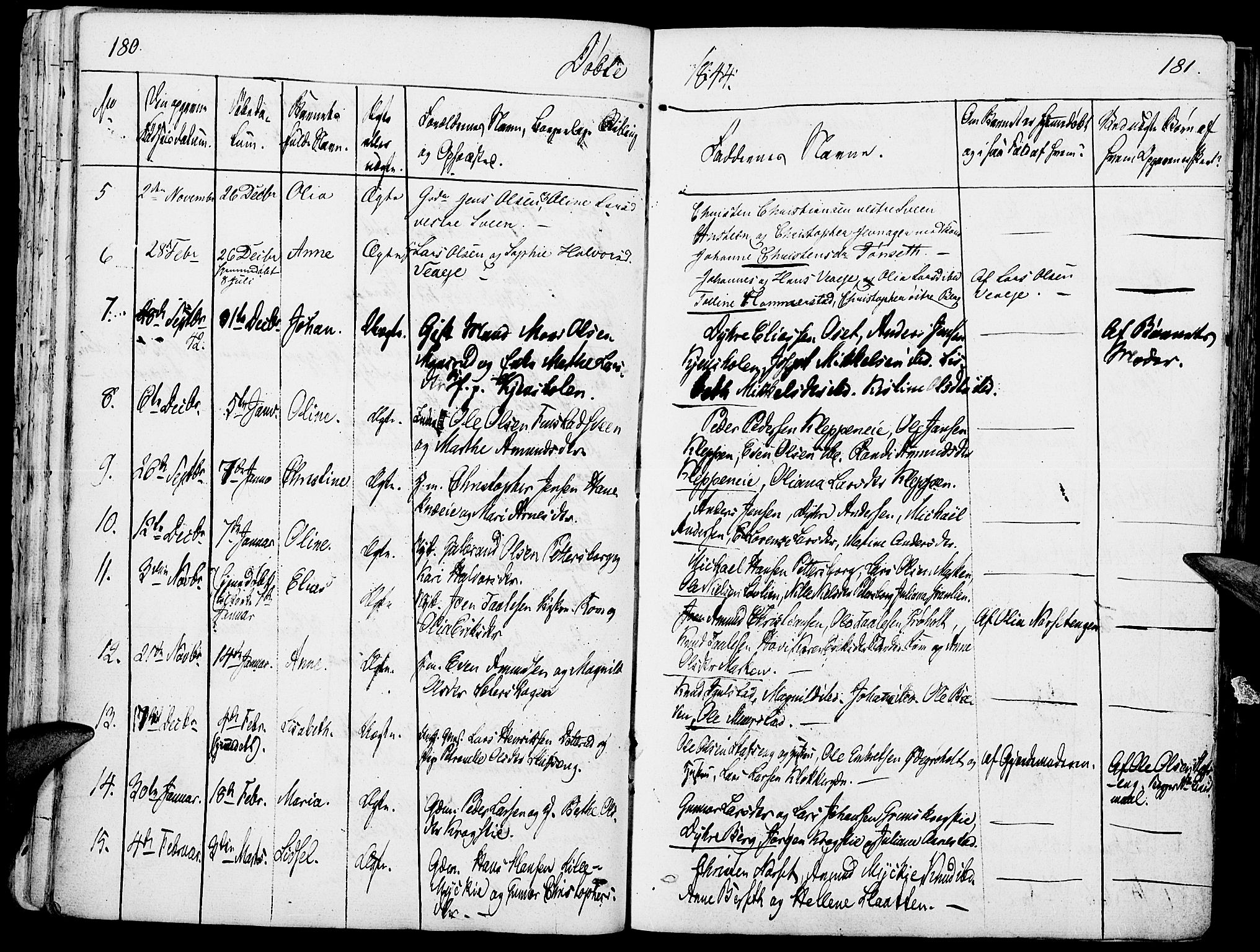 Løten prestekontor, AV/SAH-PREST-022/K/Ka/L0006: Ministerialbok nr. 6, 1832-1849, s. 180-181