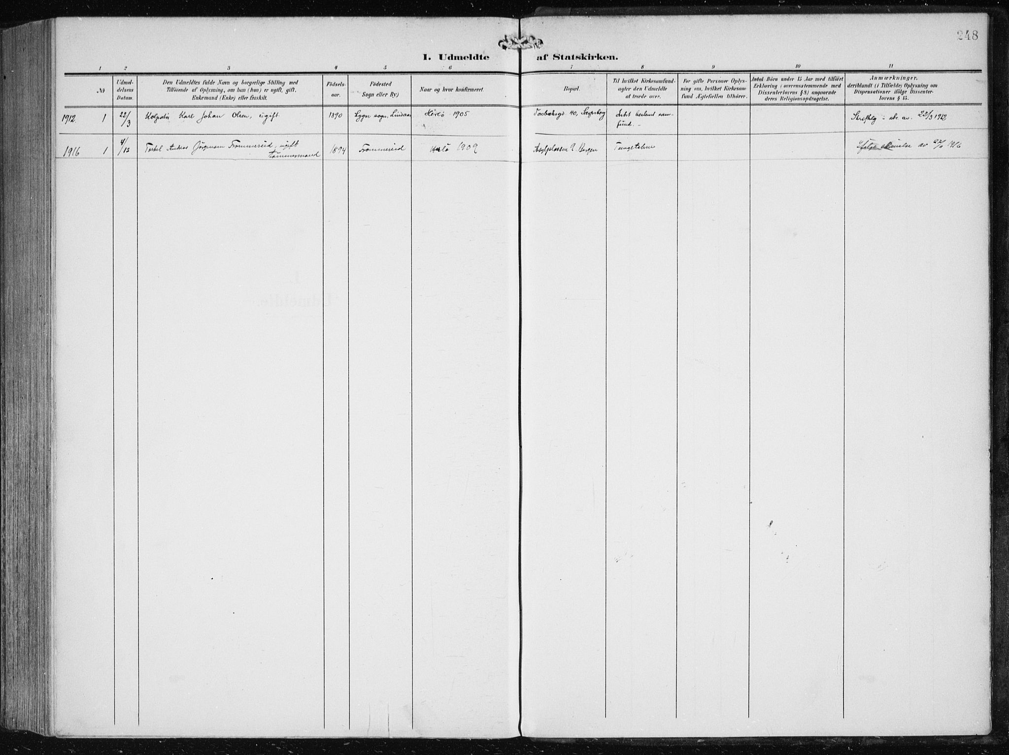 Herdla Sokneprestembete, AV/SAB-A-75701/H/Haa: Ministerialbok nr. A 5, 1905-1918, s. 248