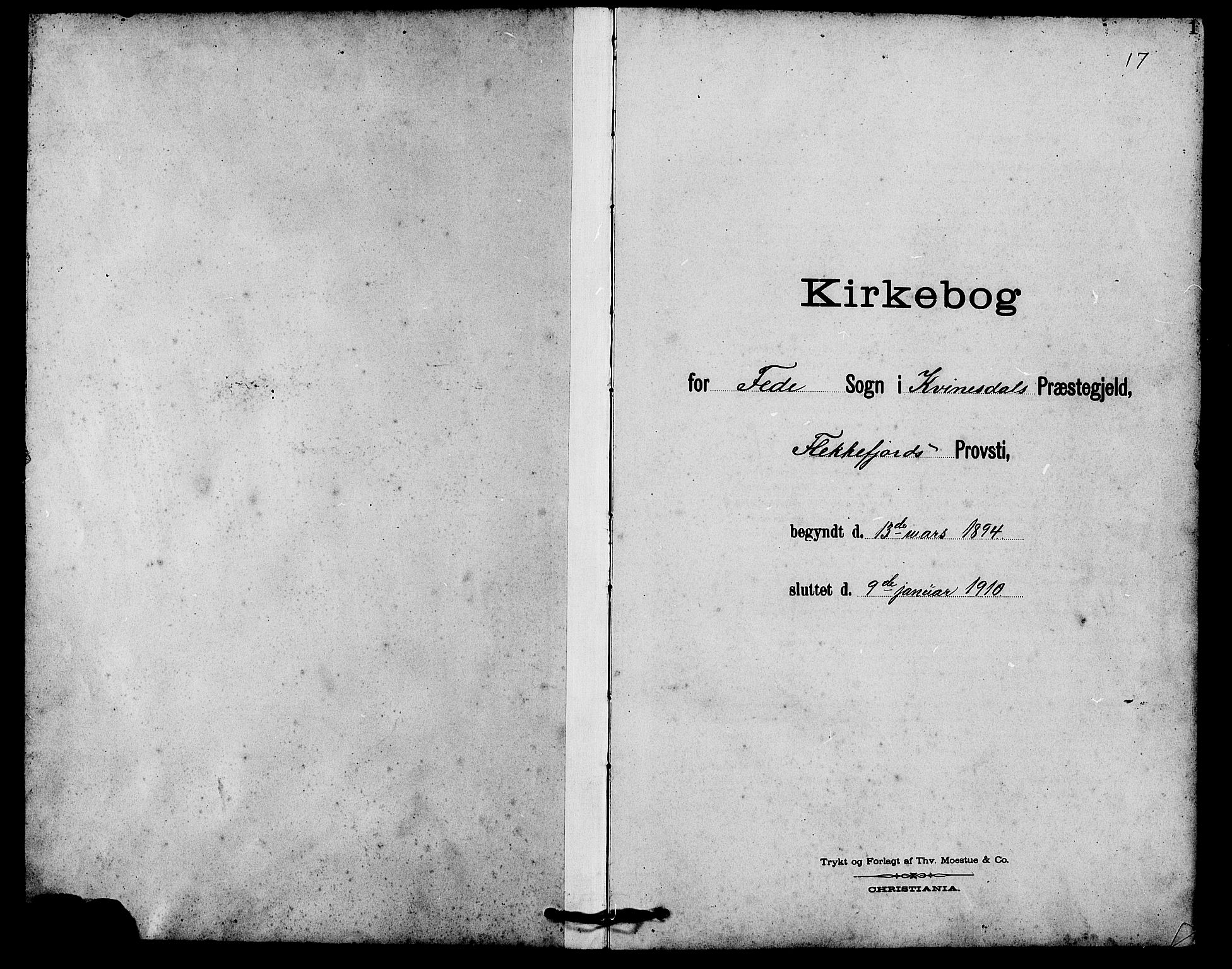 Kvinesdal sokneprestkontor, AV/SAK-1111-0026/F/Fb/Fba/L0004: Klokkerbok nr. B 4, 1894-1909