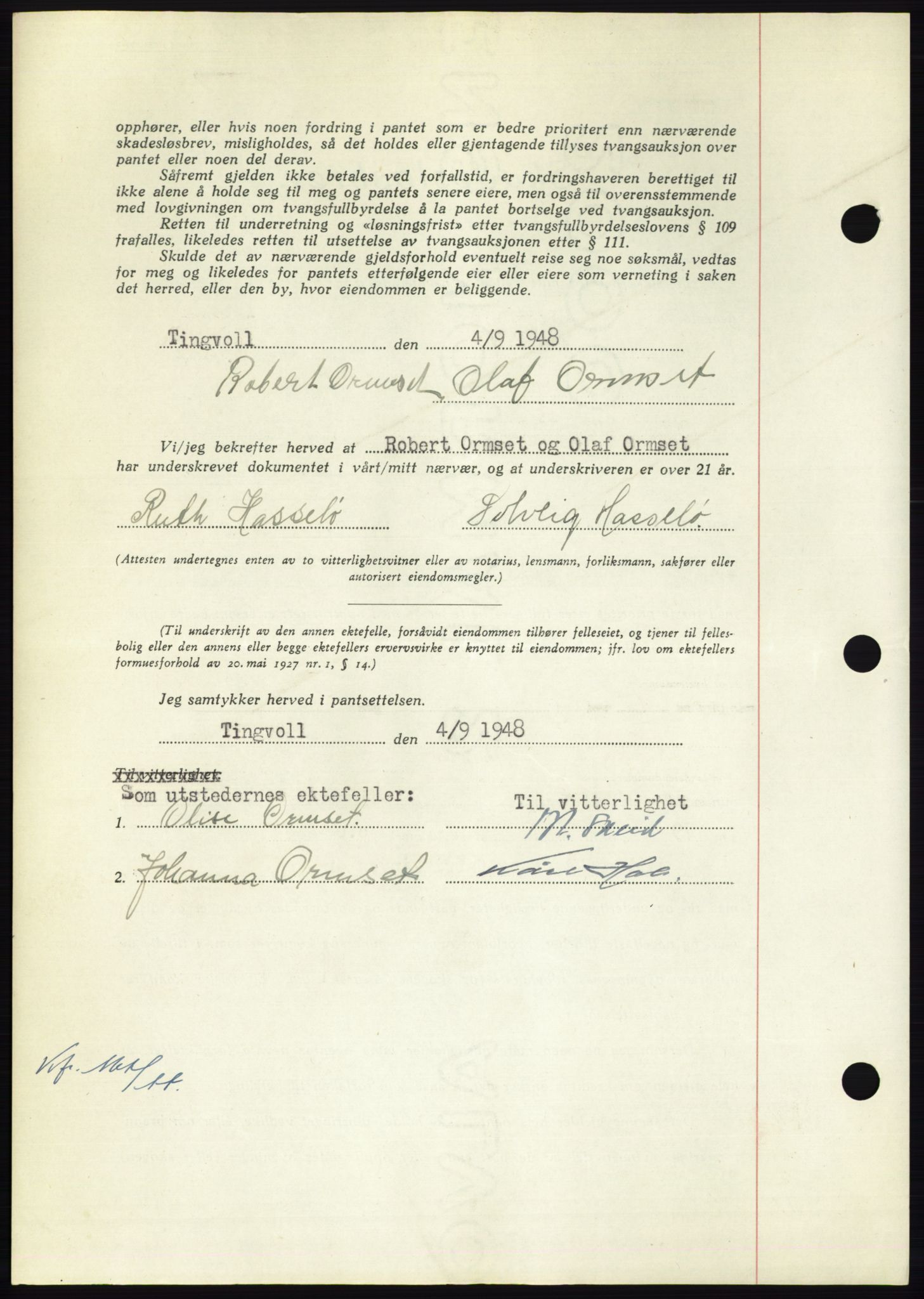 Nordmøre sorenskriveri, AV/SAT-A-4132/1/2/2Ca: Pantebok nr. B99, 1948-1948, Dagboknr: 2530/1948