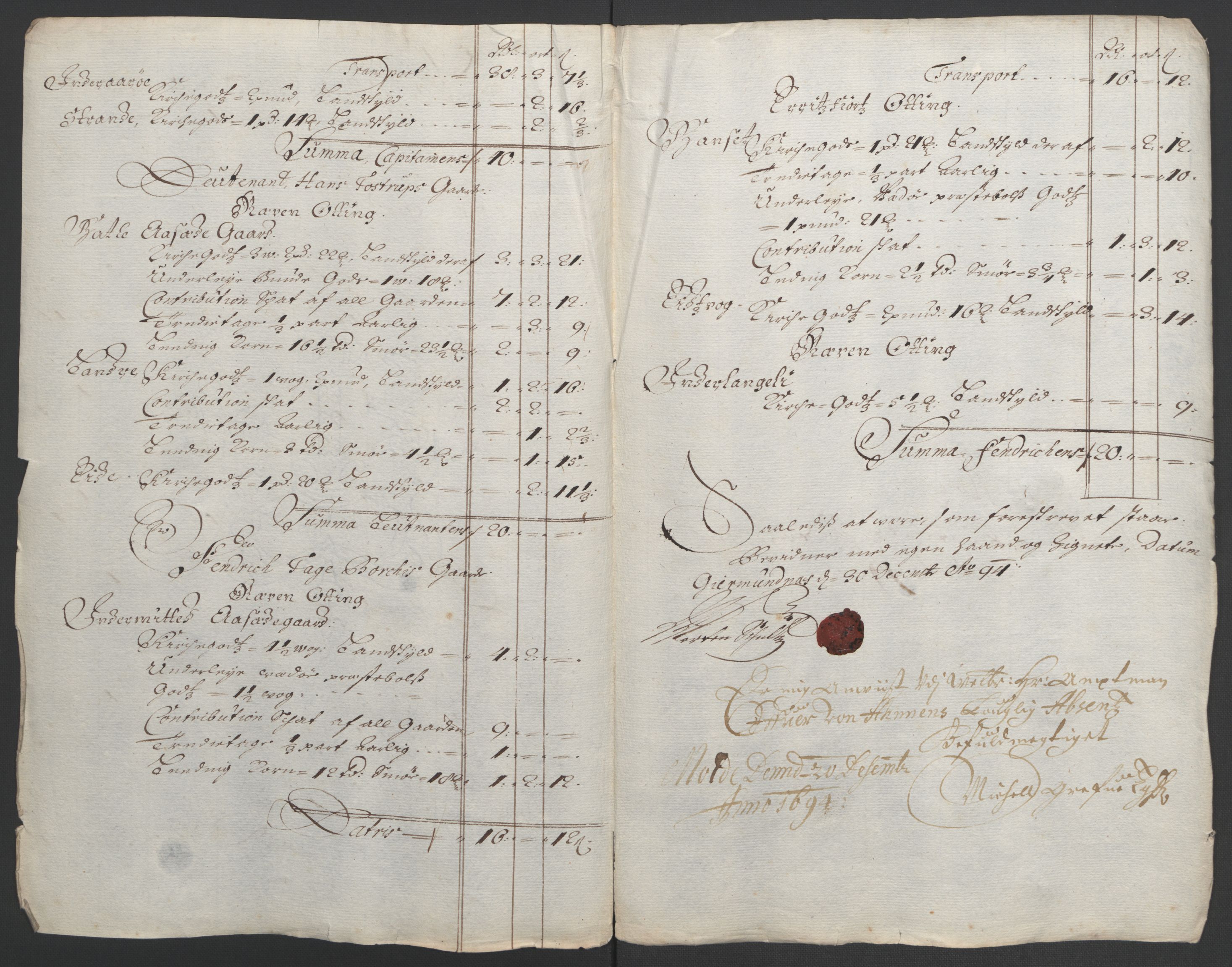 Rentekammeret inntil 1814, Reviderte regnskaper, Fogderegnskap, AV/RA-EA-4092/R55/L3651: Fogderegnskap Romsdal, 1693-1694, s. 298