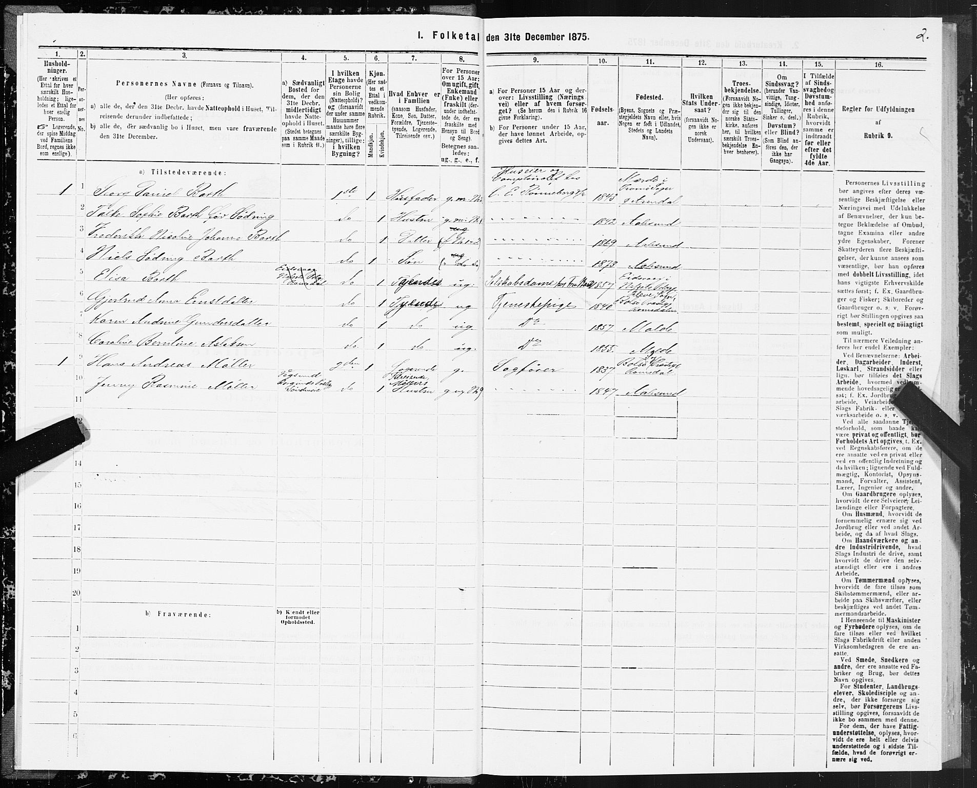 SAT, Folketelling 1875 for 1501P Ålesund prestegjeld, 1875, s. 3002