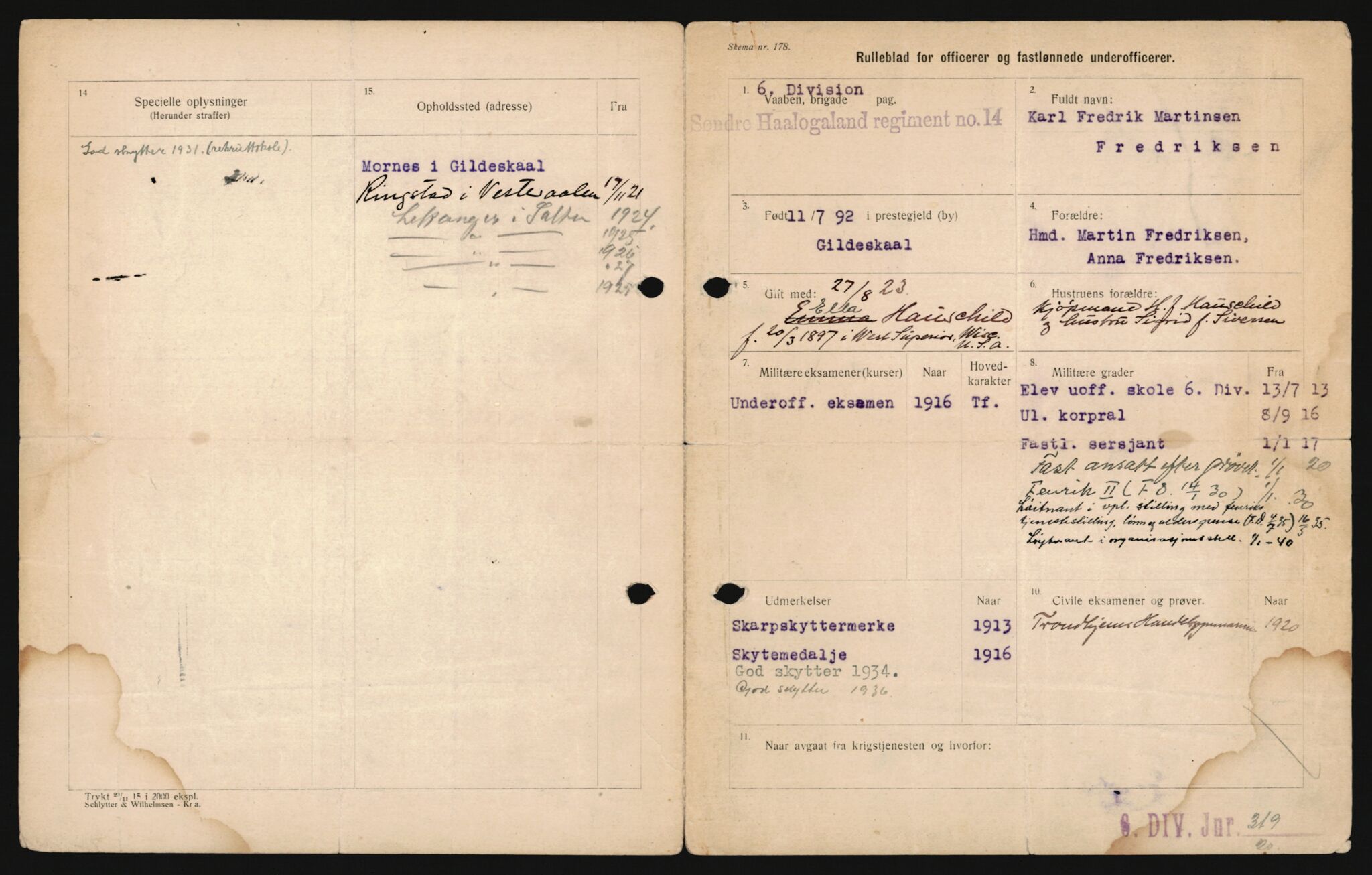 Forsvaret, Sør-Hålogaland landforsvar, AV/RA-RAFA-2552/P/Pa/L0302: Personellmapper for slettet personell, yrkesbefal og vernepliktig befal, født 1913-1916, 1932-1976, s. 424