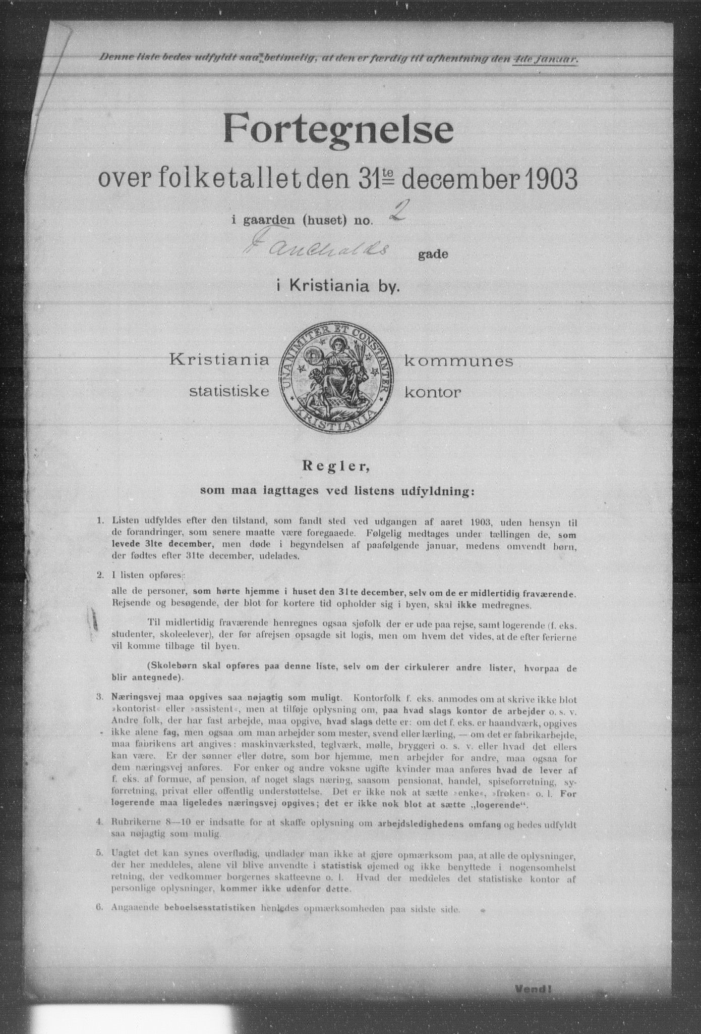 OBA, Kommunal folketelling 31.12.1903 for Kristiania kjøpstad, 1903, s. 4917