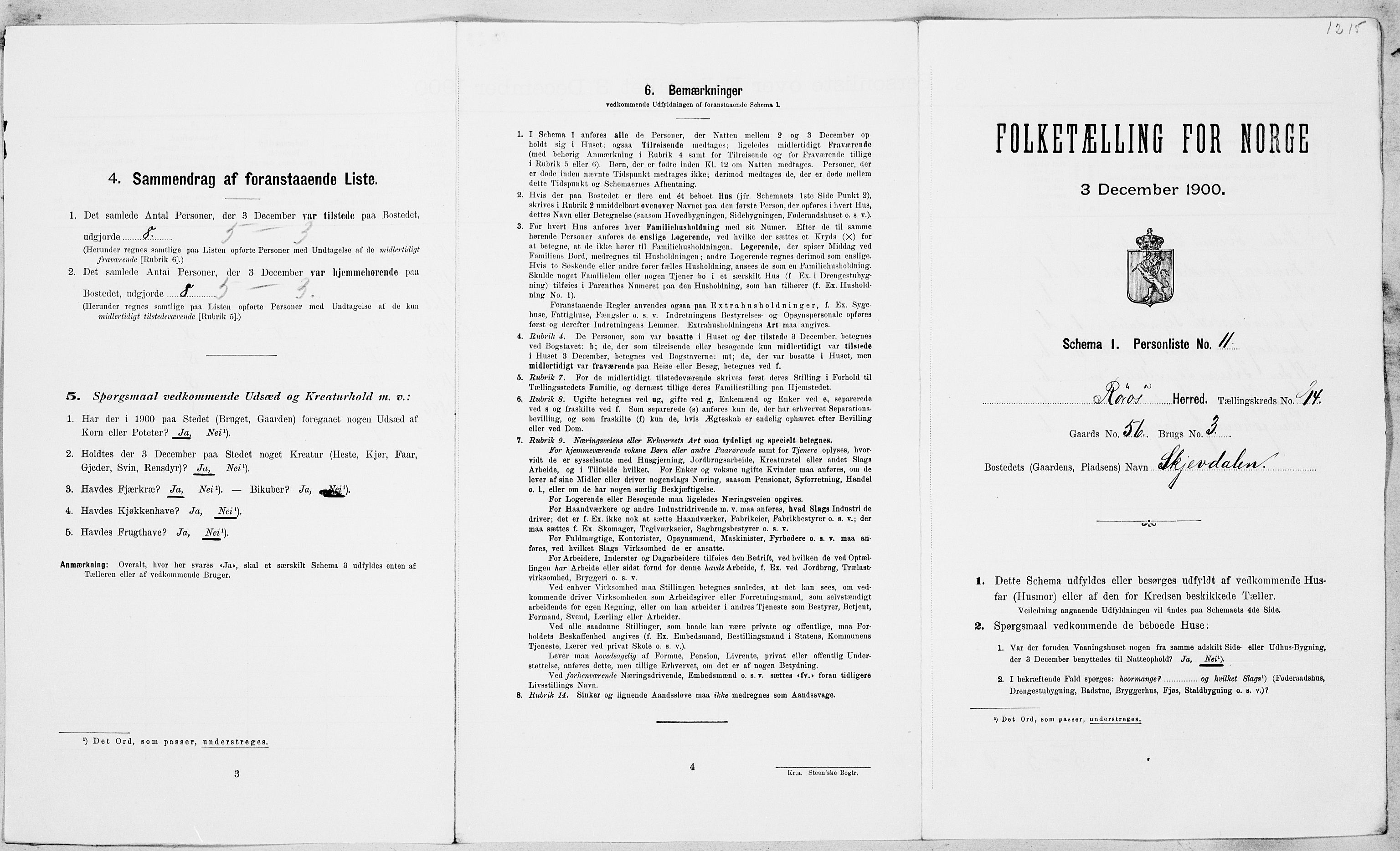 SAT, Folketelling 1900 for 1640 Røros herred, 1900, s. 1524