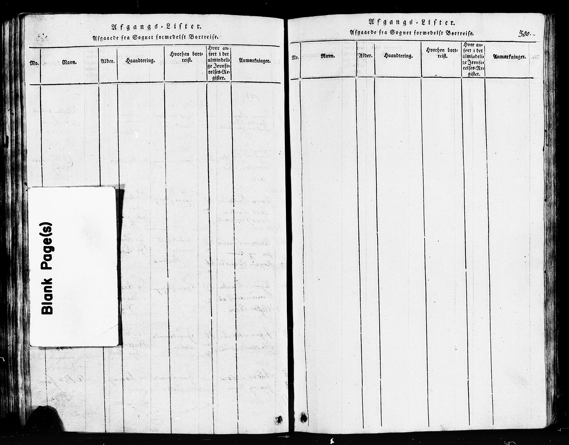 Klepp sokneprestkontor, AV/SAST-A-101803/001/3/30BB/L0001: Klokkerbok nr.  B 1, 1816-1859, s. 300