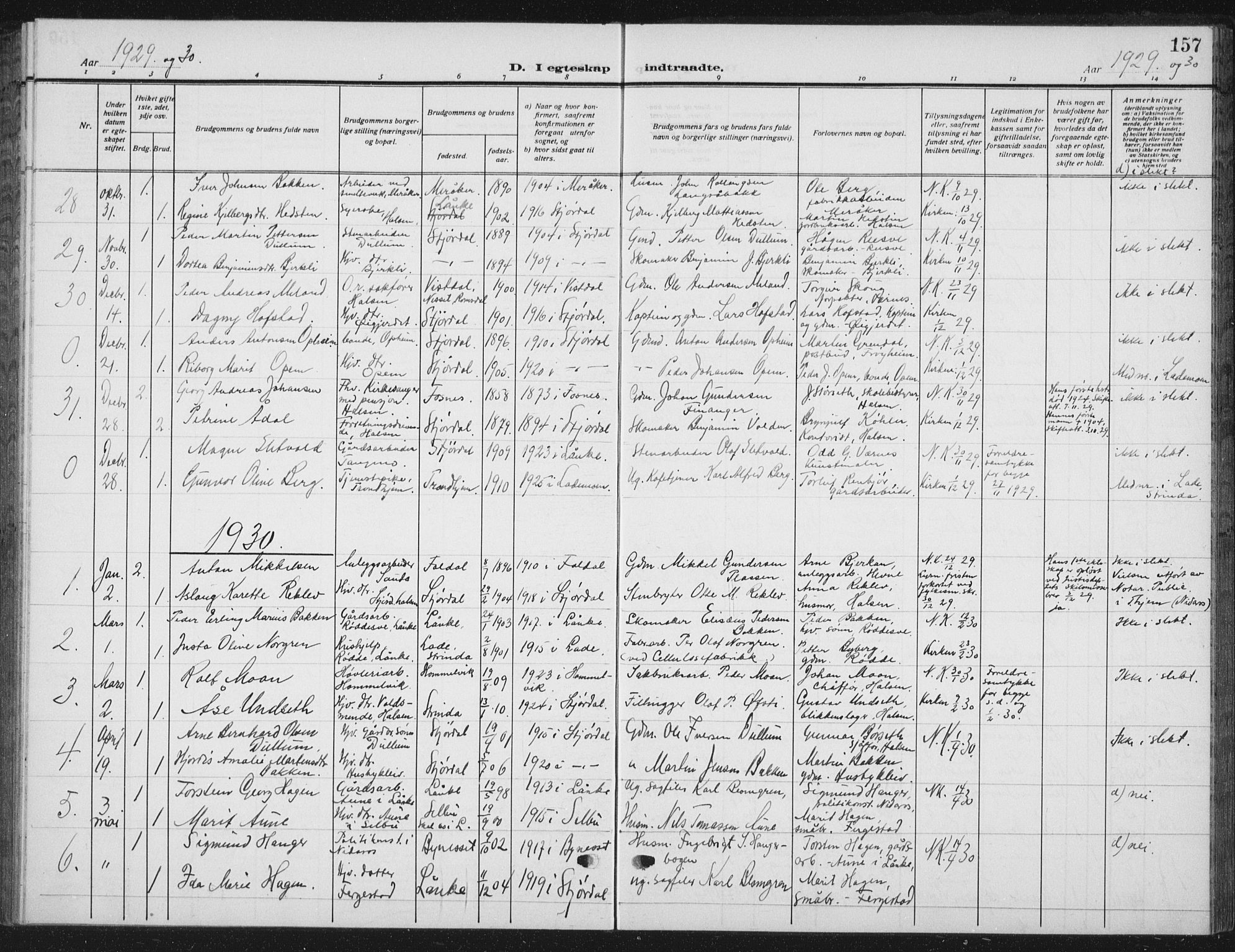 Ministerialprotokoller, klokkerbøker og fødselsregistre - Nord-Trøndelag, AV/SAT-A-1458/709/L0088: Klokkerbok nr. 709C02, 1914-1934, s. 157