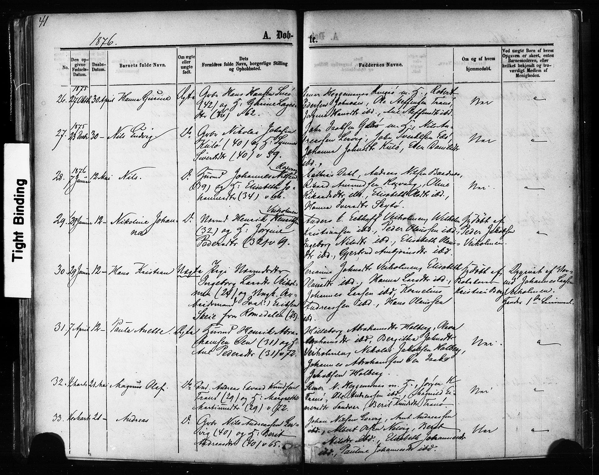 Ministerialprotokoller, klokkerbøker og fødselsregistre - Møre og Romsdal, AV/SAT-A-1454/581/L0938: Ministerialbok nr. 581A06, 1873-1879, s. 41