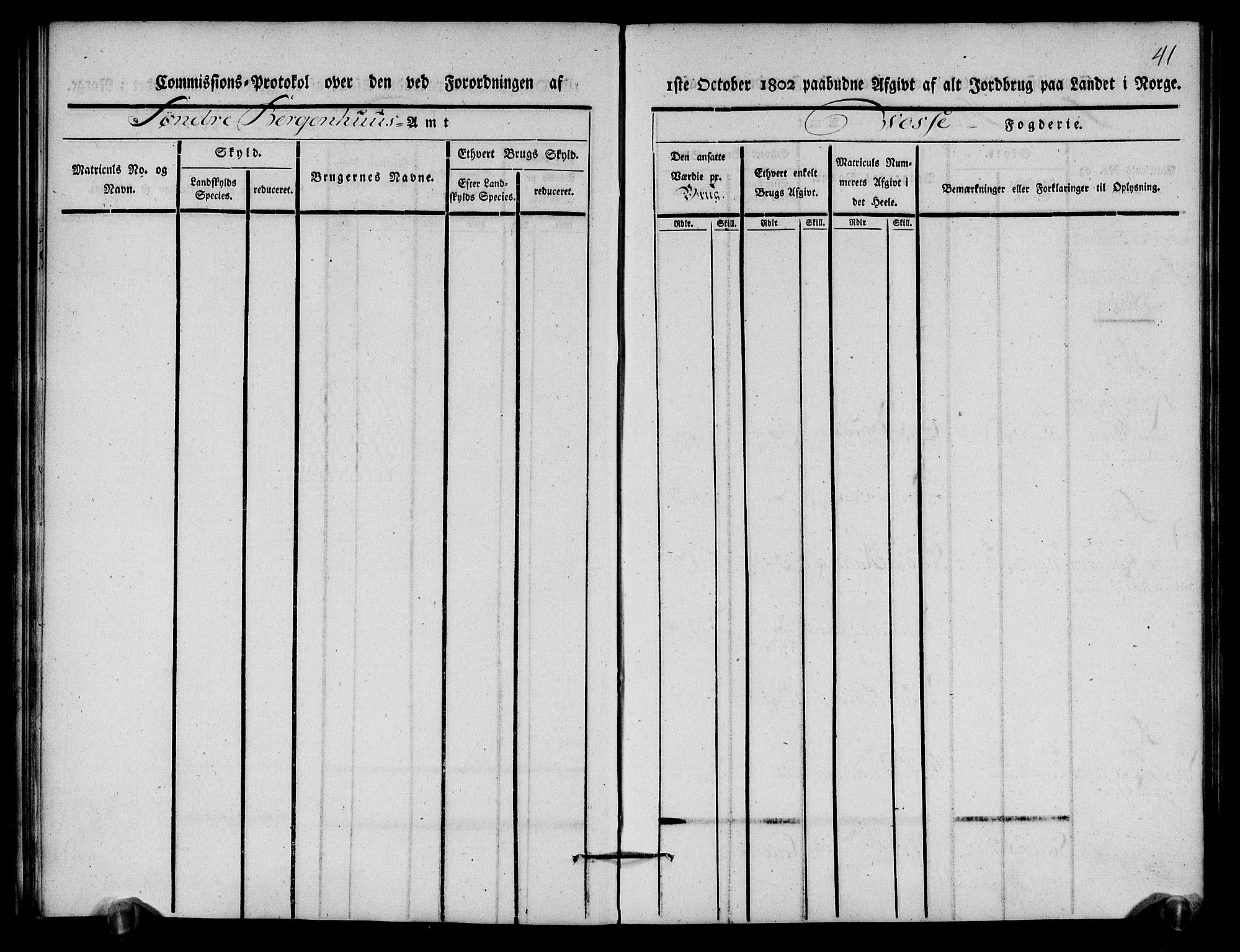 Rentekammeret inntil 1814, Realistisk ordnet avdeling, RA/EA-4070/N/Ne/Nea/L0112: Nordhordland og Voss fogderi. Kommisjonsprotokoll for Voss, 1803, s. 43