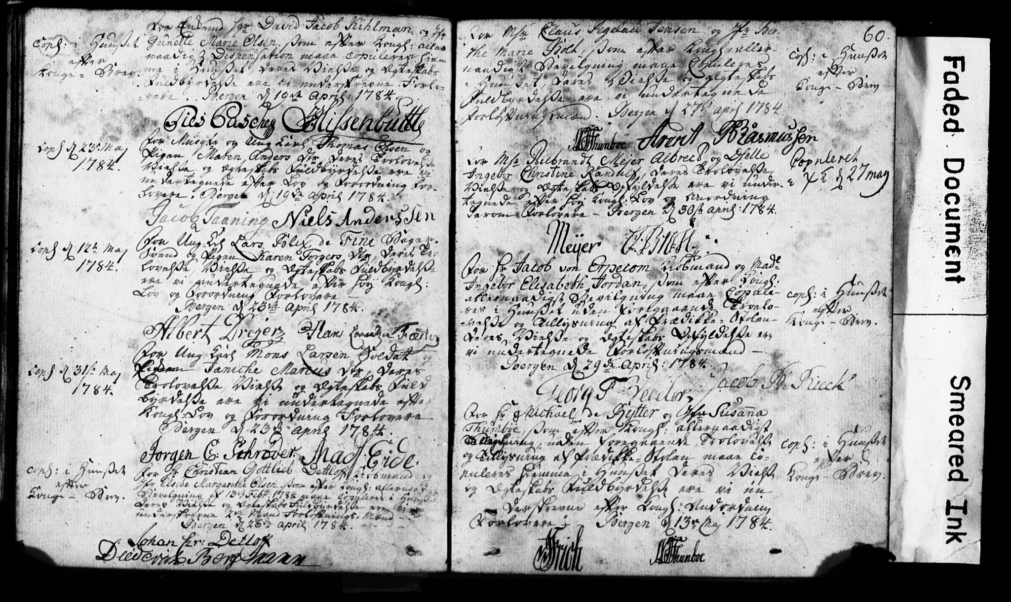 Korskirken sokneprestembete, SAB/A-76101: Forlovererklæringer nr. II.5.1, 1776-1816, s. 60