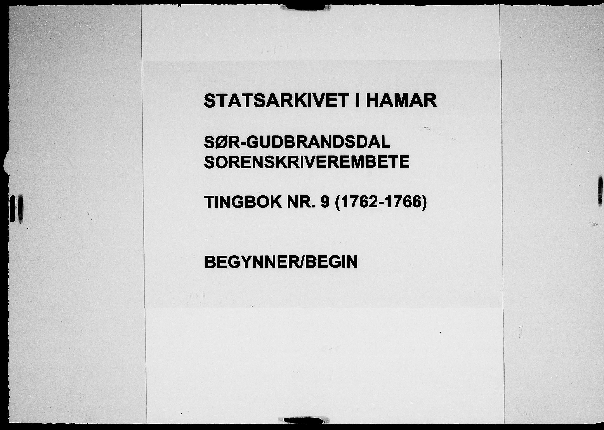 Sør-Gudbrandsdal tingrett, SAH/TING-004/G/Gb/Gba/L0009: Tingbok, 1762-1766