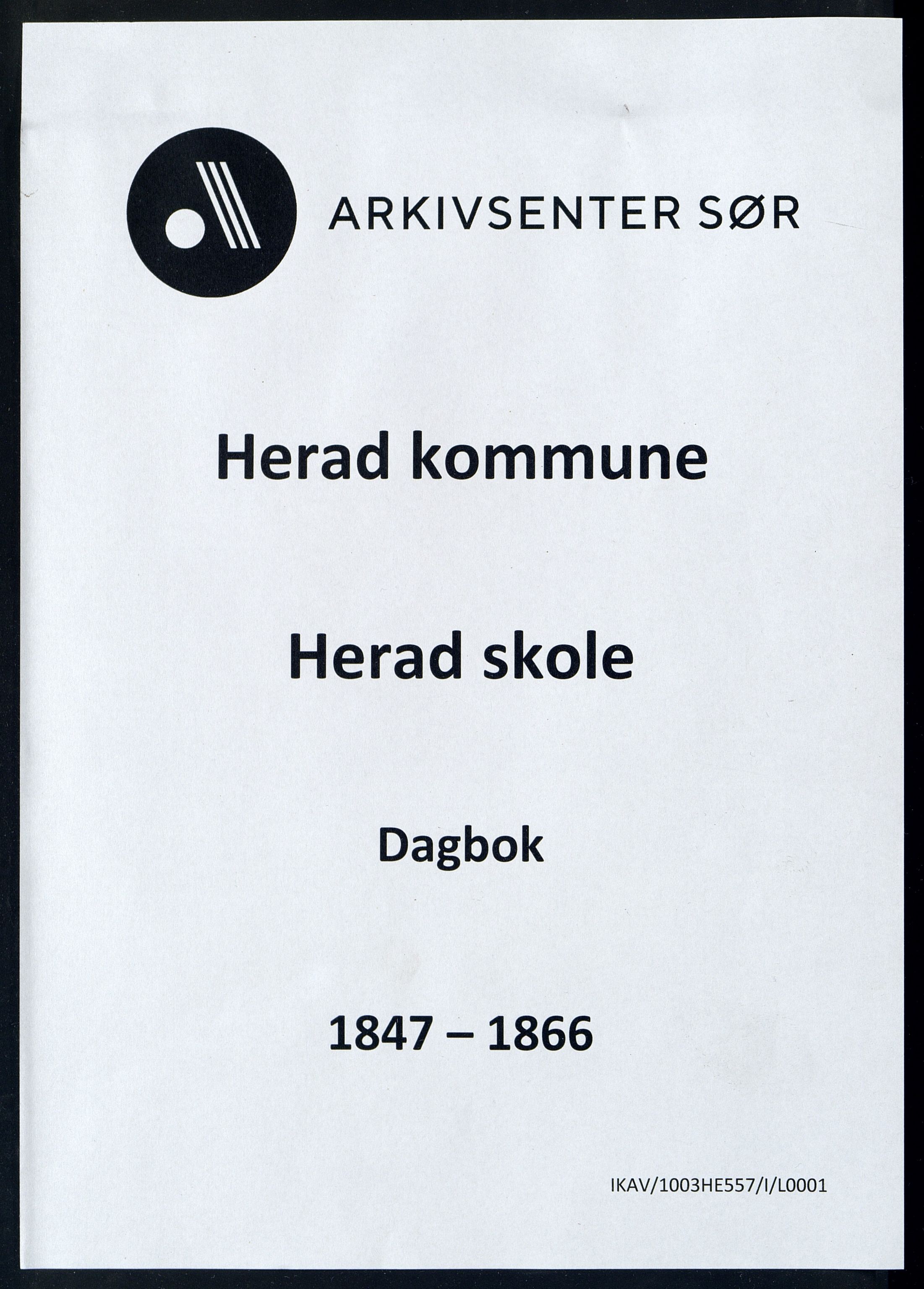 Herad kommune - Herad Skole, IKAV/1003HE557/I/L0001: Dagbok, 1847-1866