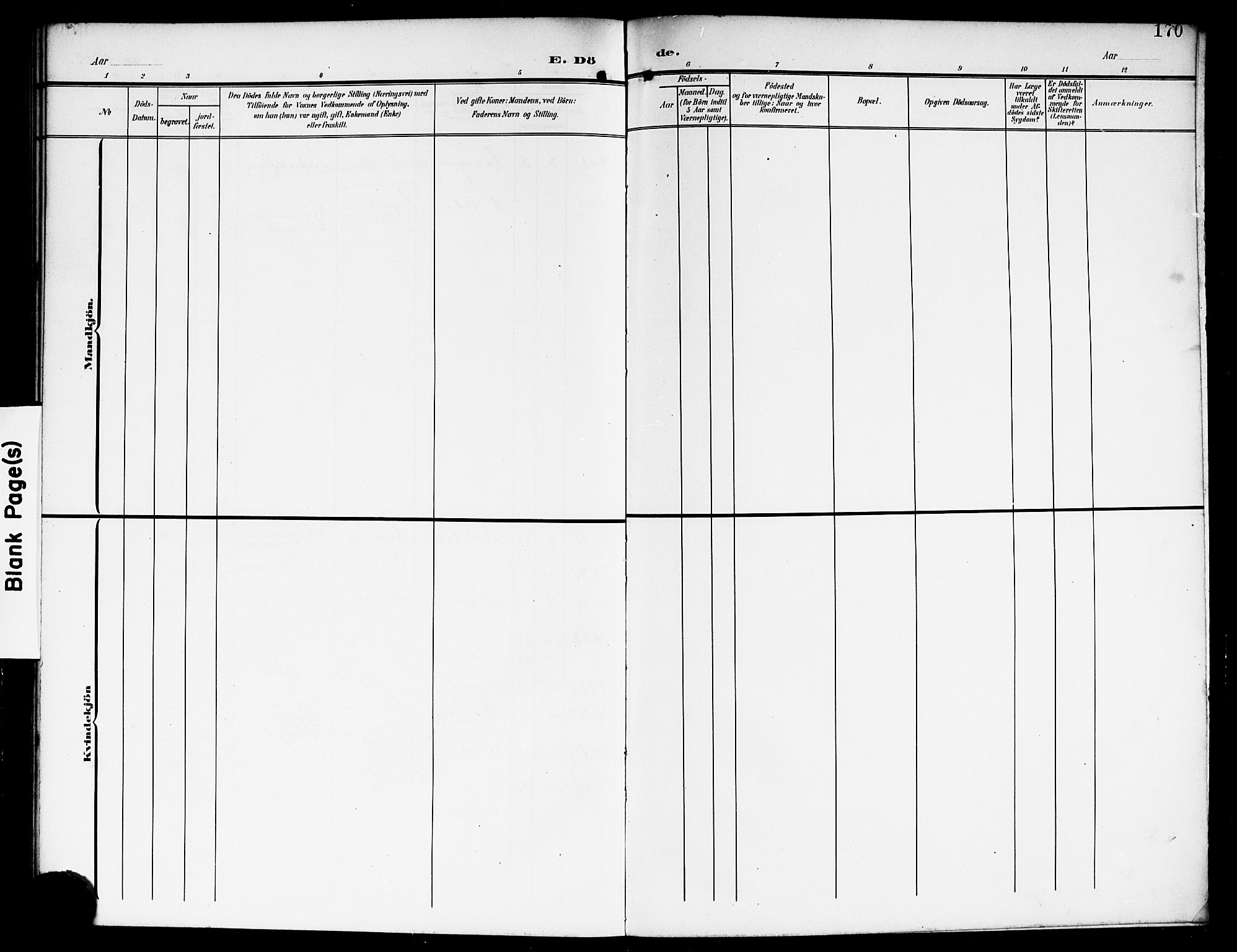 Fet prestekontor Kirkebøker, AV/SAO-A-10370a/G/Ga/L0008: Klokkerbok nr. I 8, 1907-1920, s. 170