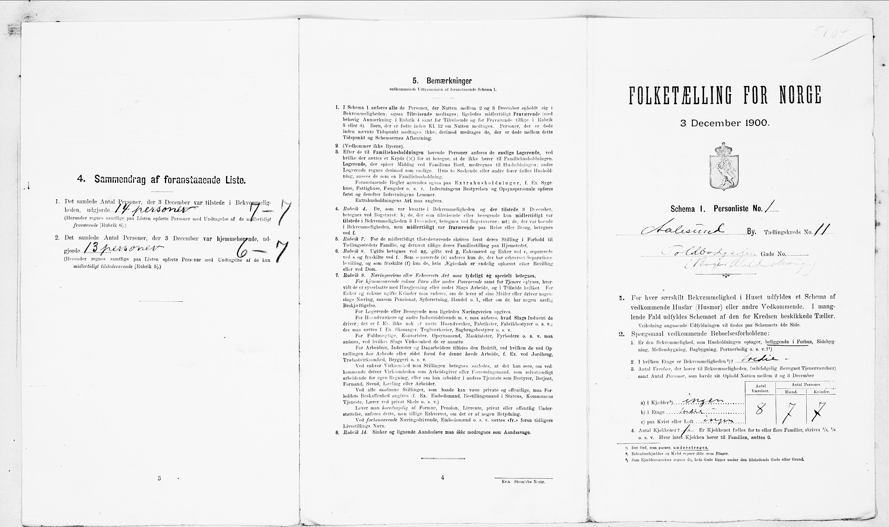 SAT, Folketelling 1900 for 1501 Ålesund kjøpstad, 1900, s. 2839