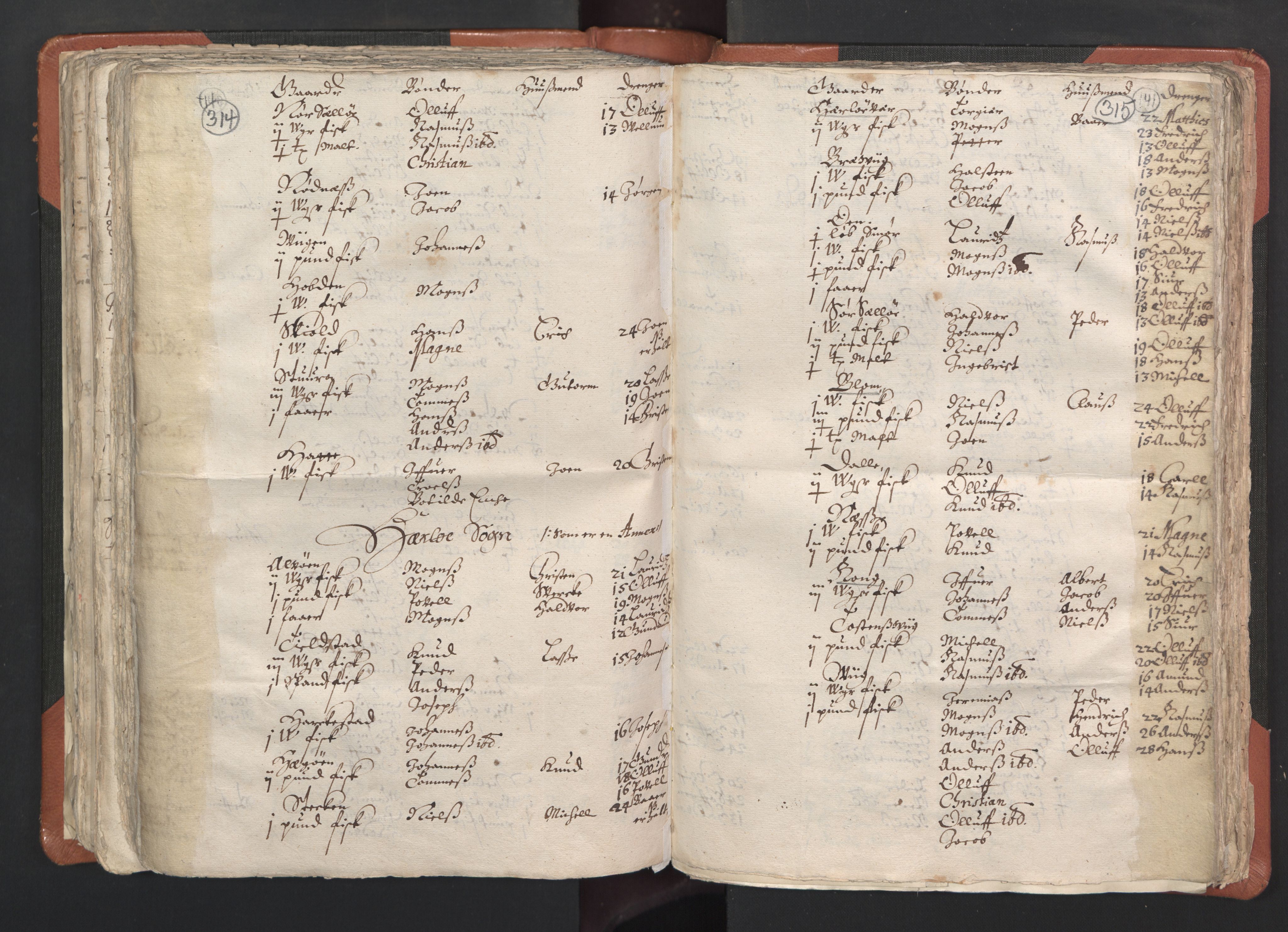 RA, Sogneprestenes manntall 1664-1666, nr. 22: Nordhordland prosti, 1664-1666, s. 314-315