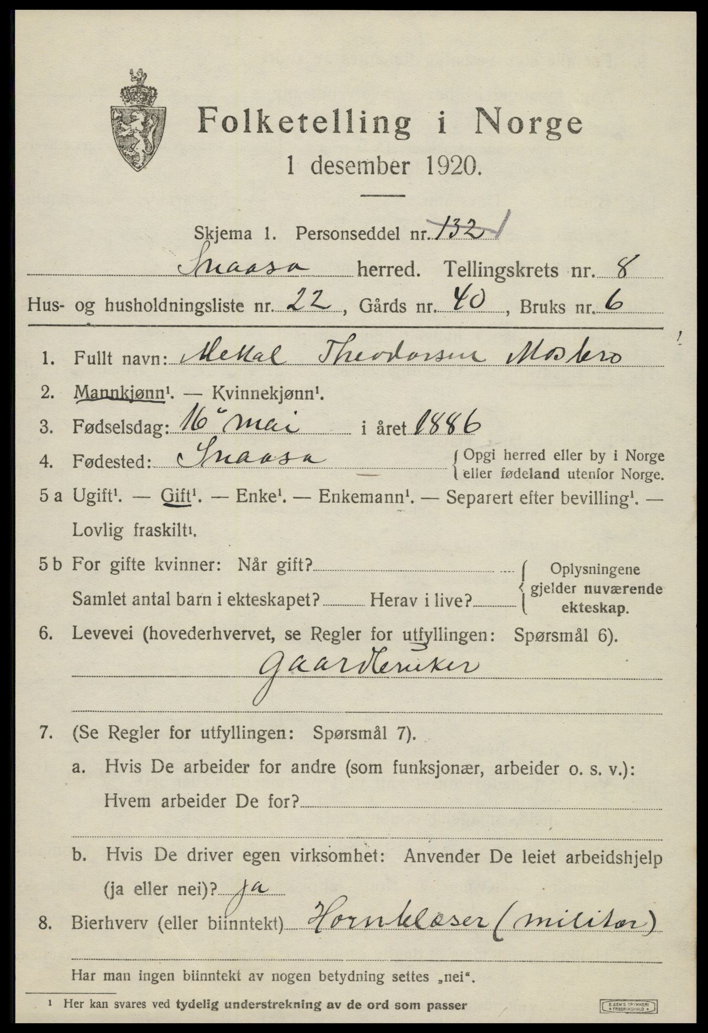 SAT, Folketelling 1920 for 1736 Snåsa herred, 1920, s. 3432
