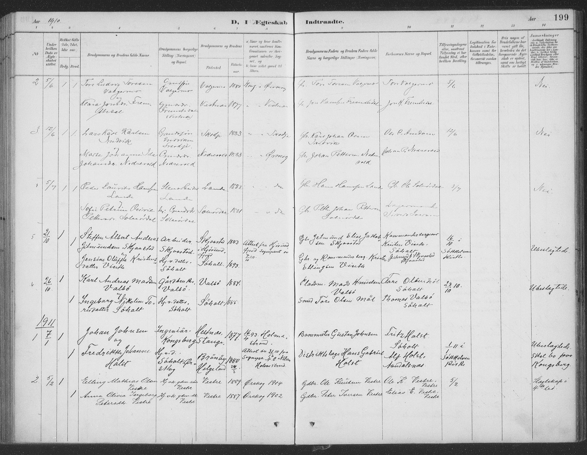 Ministerialprotokoller, klokkerbøker og fødselsregistre - Møre og Romsdal, AV/SAT-A-1454/522/L0316: Ministerialbok nr. 522A11, 1890-1911, s. 199