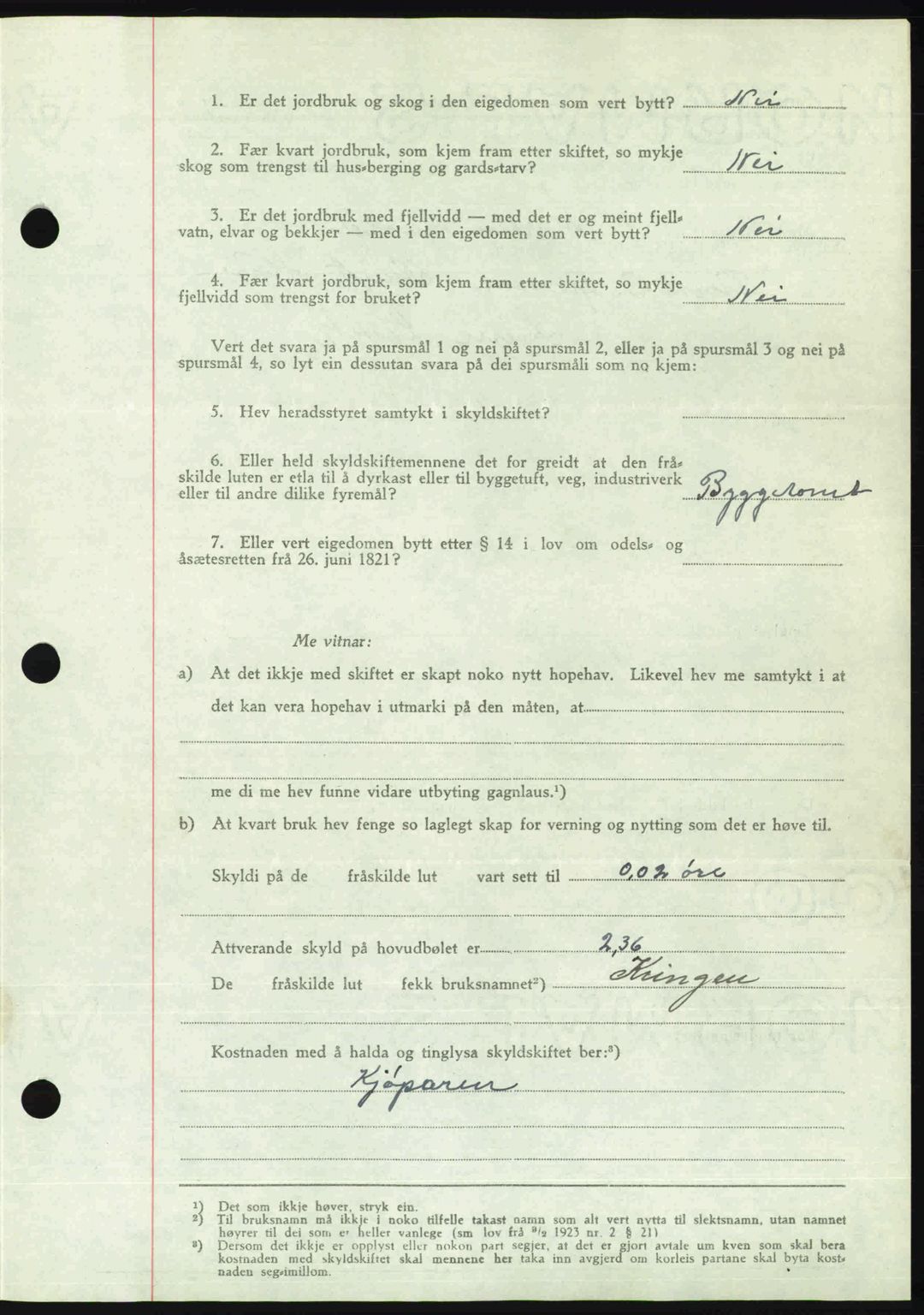 Romsdal sorenskriveri, AV/SAT-A-4149/1/2/2C: Pantebok nr. A22, 1947-1947, Dagboknr: 297/1947