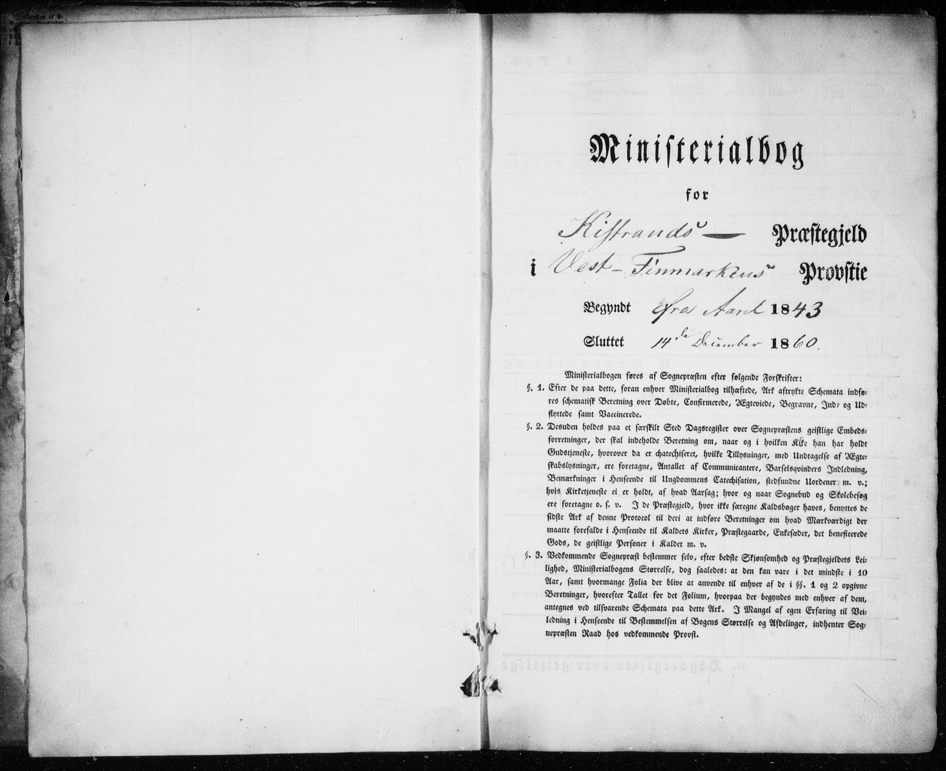 Kistrand/Porsanger sokneprestembete, AV/SATØ-S-1351/H/Ha/L0004.kirke: Ministerialbok nr. 4, 1843-1860