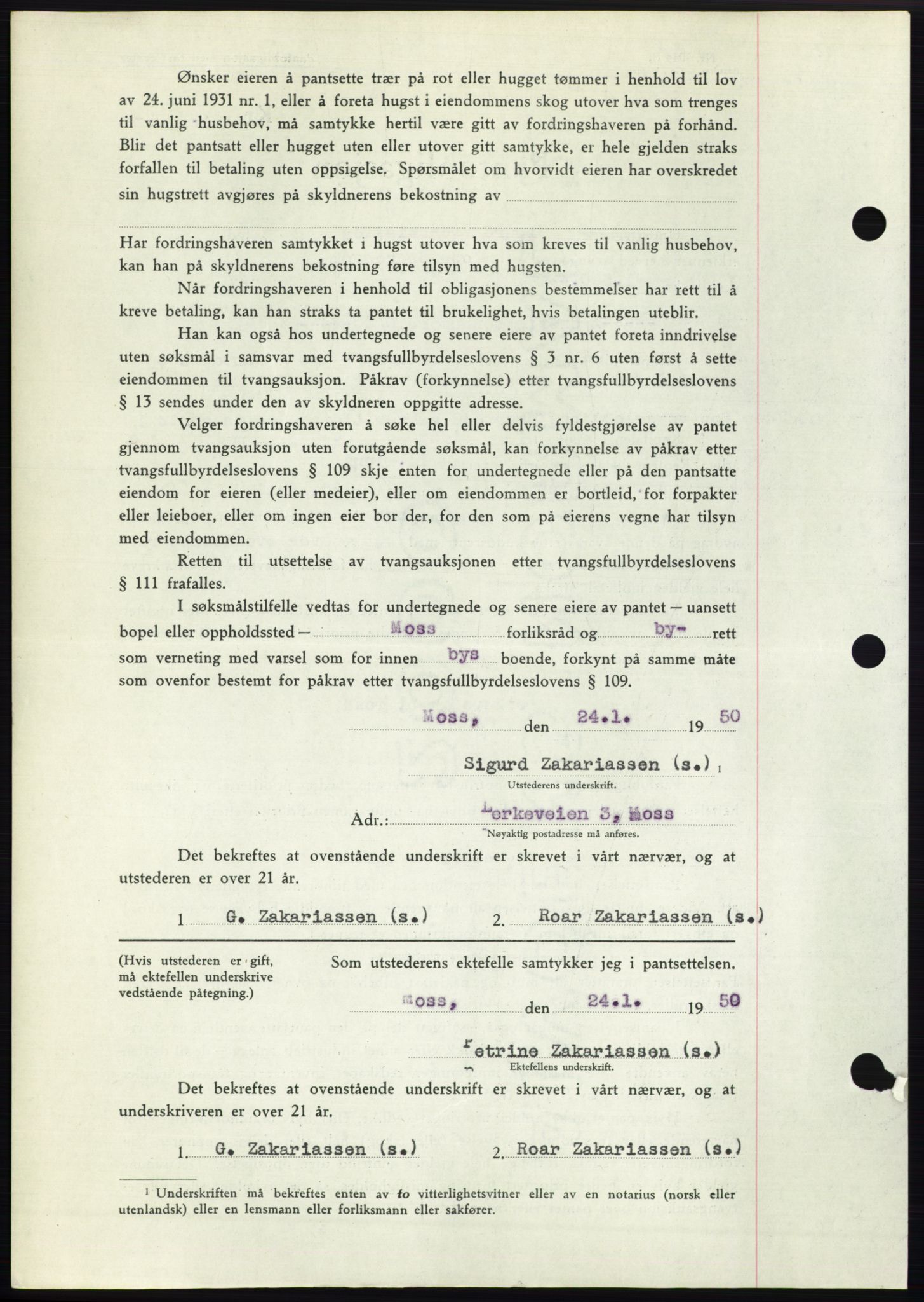 Moss sorenskriveri, SAO/A-10168: Pantebok nr. B23, 1949-1950, Dagboknr: 239/1950