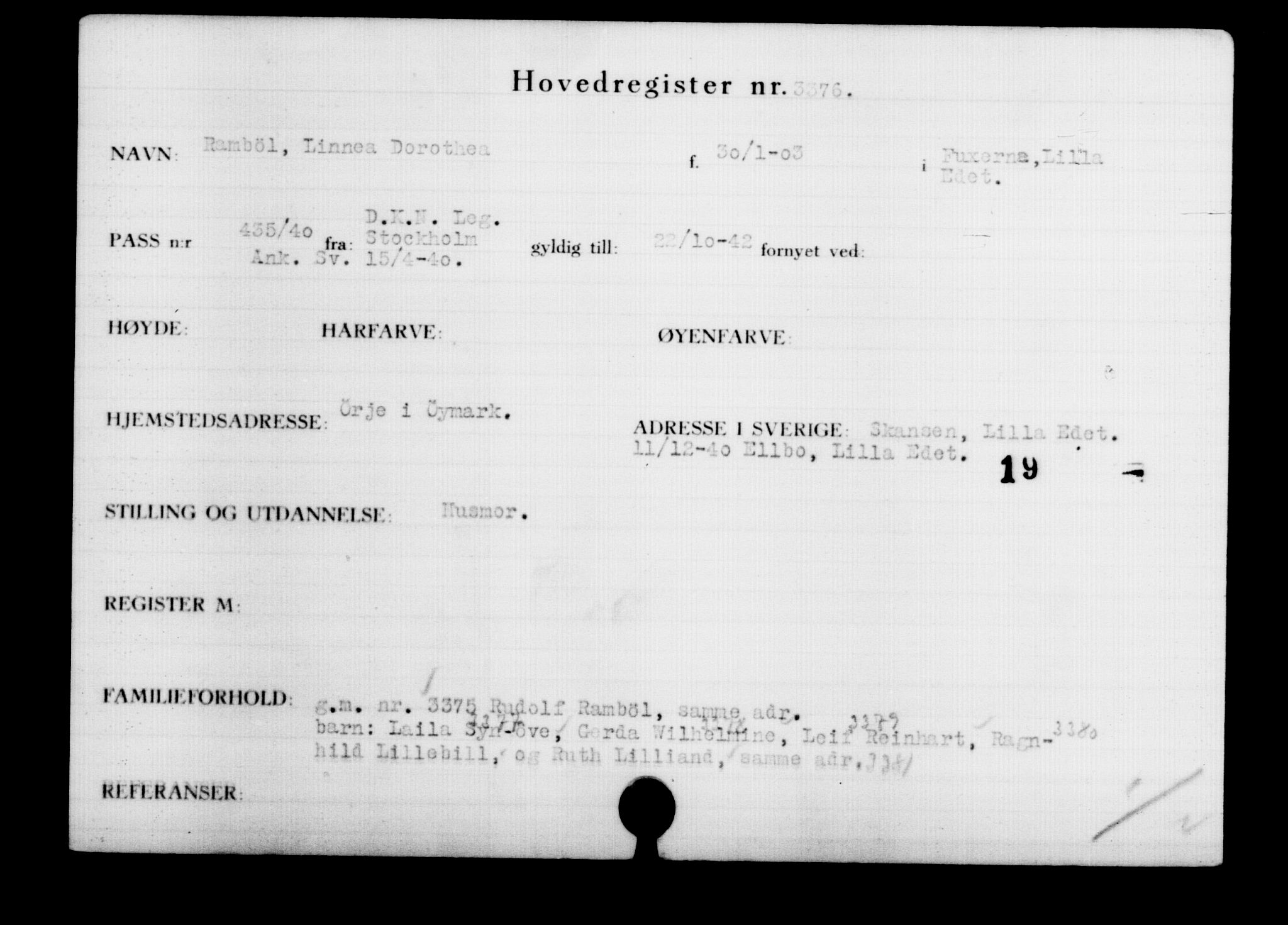 Den Kgl. Norske Legasjons Flyktningskontor, AV/RA-S-6753/V/Va/L0003: Kjesäterkartoteket.  Flyktningenr. 2001-3495, 1940-1945, s. 1870