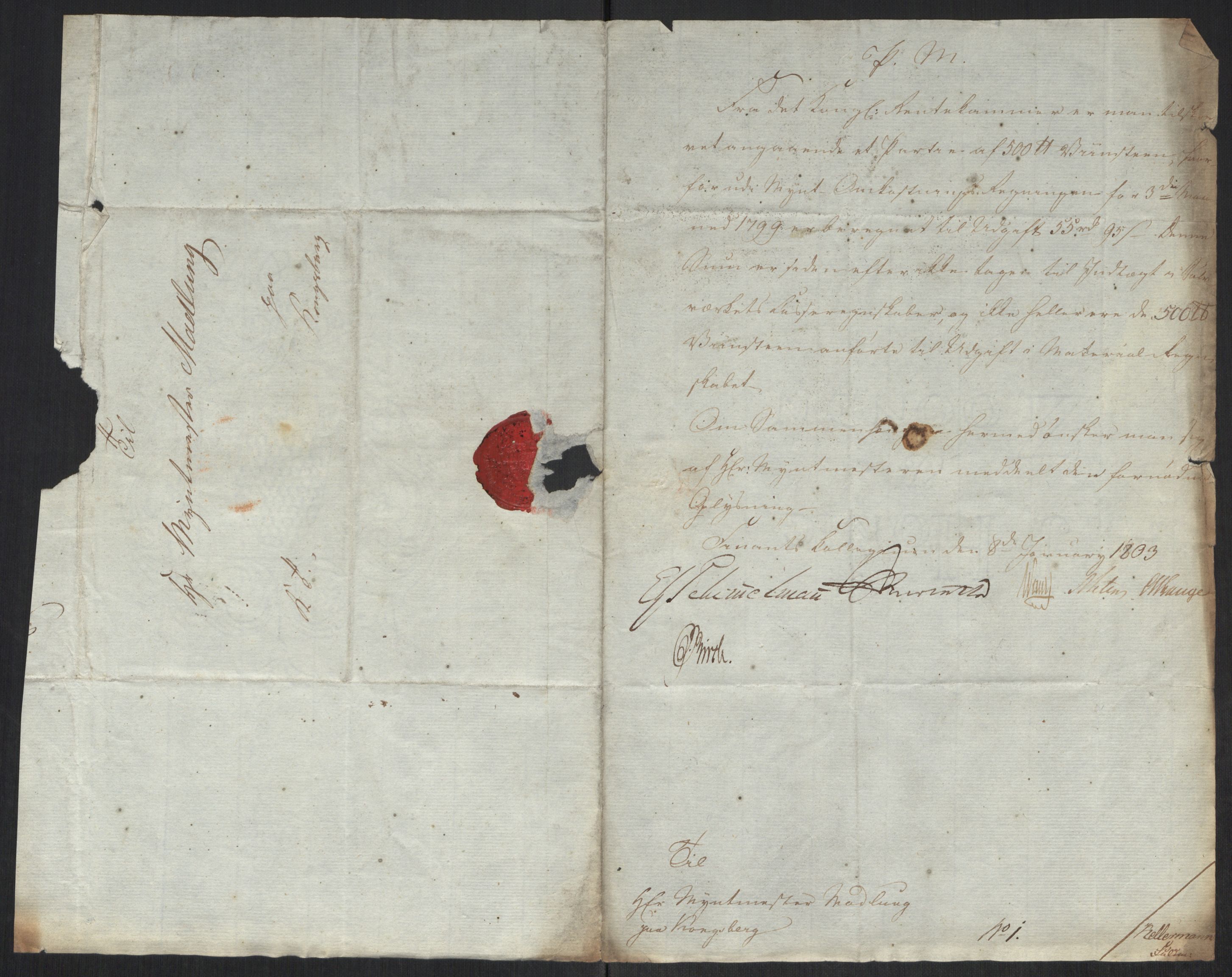 Rentekammeret inntil 1814, Realistisk ordnet avdeling, AV/RA-EA-4070/Oa/L0008: [Y6]: Embetsbrev til myntmesteren på Kongsberg (1797-1806 og 1808-1813), 1797-1813, s. 163