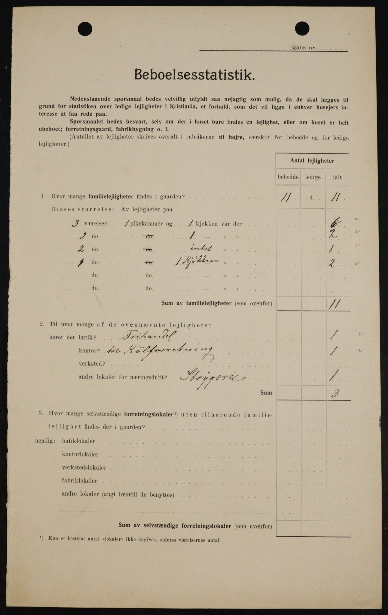 OBA, Kommunal folketelling 1.2.1909 for Kristiania kjøpstad, 1909, s. 45046