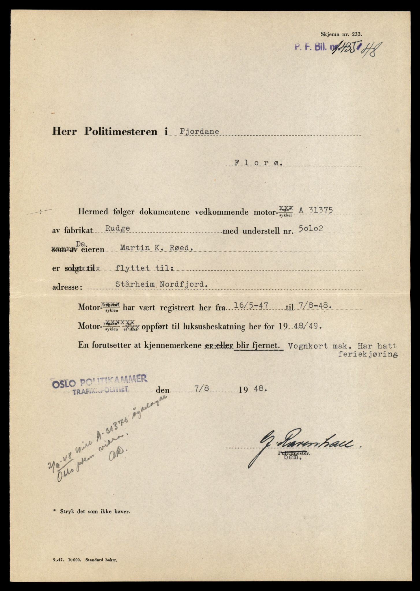 Møre og Romsdal vegkontor - Ålesund trafikkstasjon, AV/SAT-A-4099/F/Fe/L0037: Registreringskort for kjøretøy T 13031 - T 13179, 1927-1998, s. 2431