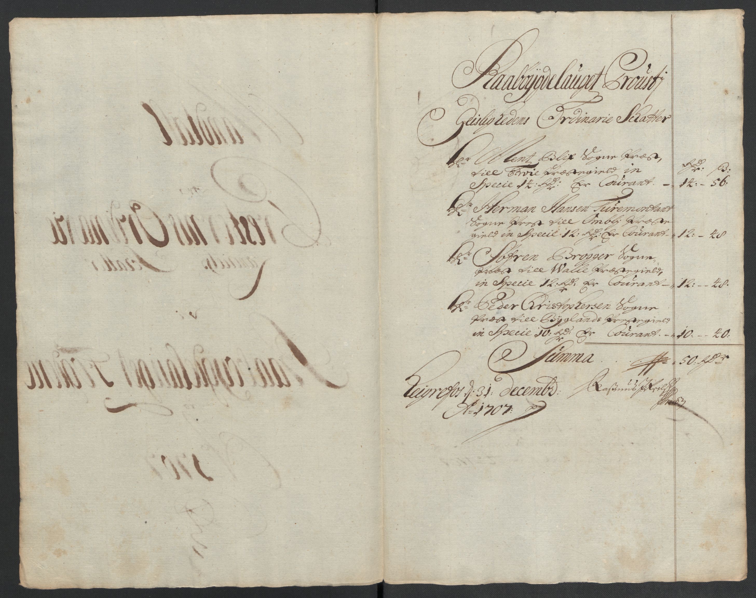 Rentekammeret inntil 1814, Reviderte regnskaper, Fogderegnskap, RA/EA-4092/R40/L2448: Fogderegnskap Råbyggelag, 1706-1708, s. 204